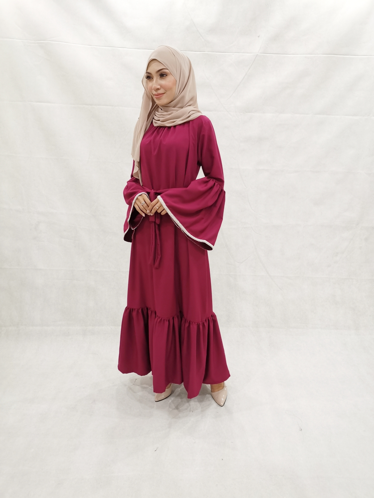 SW5206 MODERN WOMEN'S JUBAH MAROON