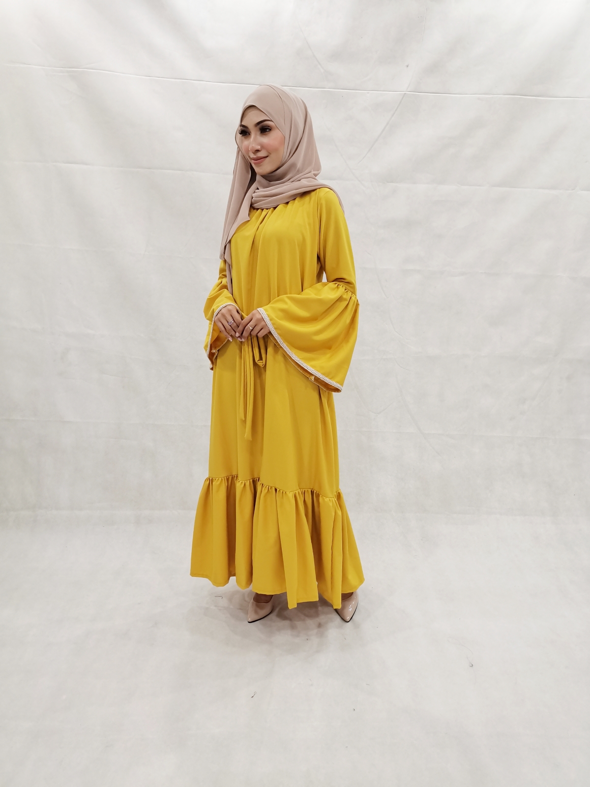 SW5206 MODERN WOMEN'S JUBAH MUSTARD