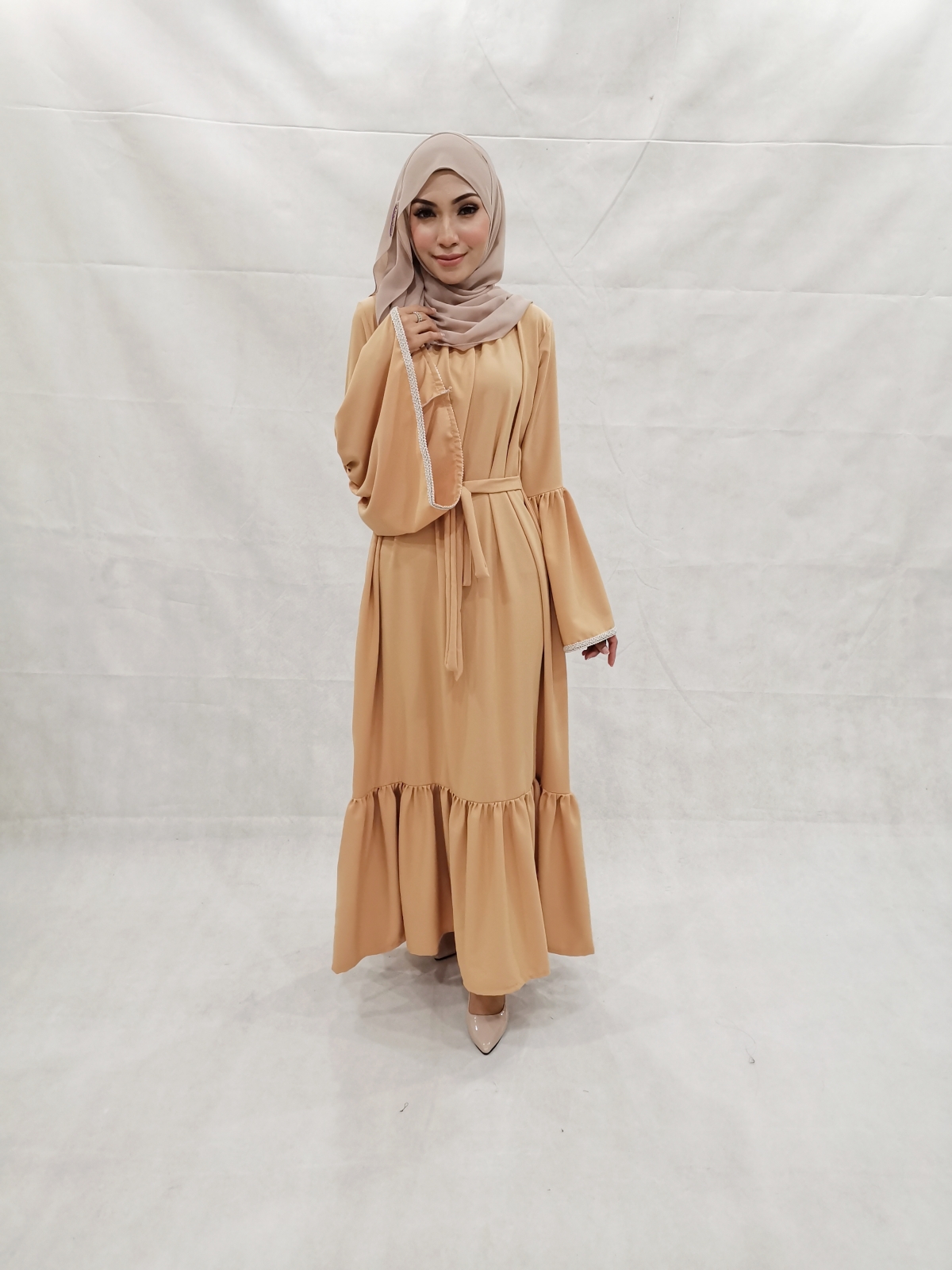 SW5206 MODERN WOMEN'S JUBAH BROWN
