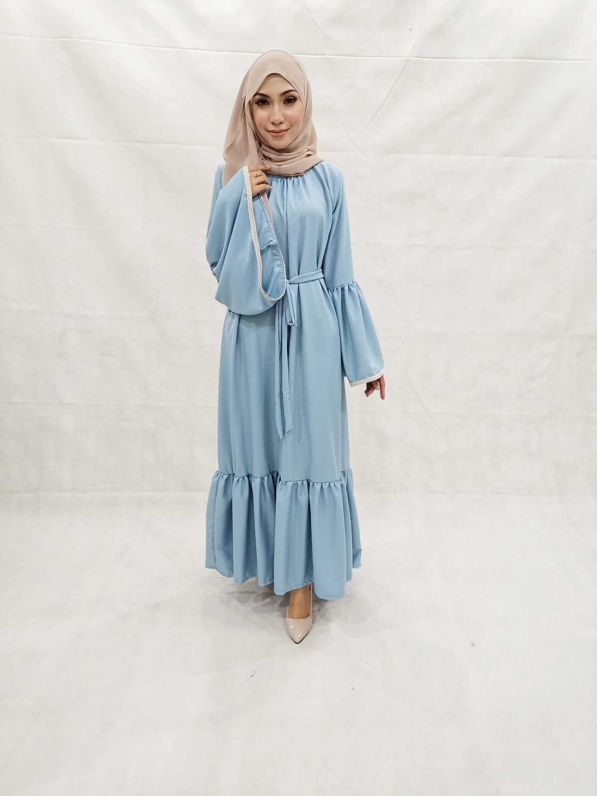 SW5206 MODERN WOMEN'S JUBAH LIGHT BLUE