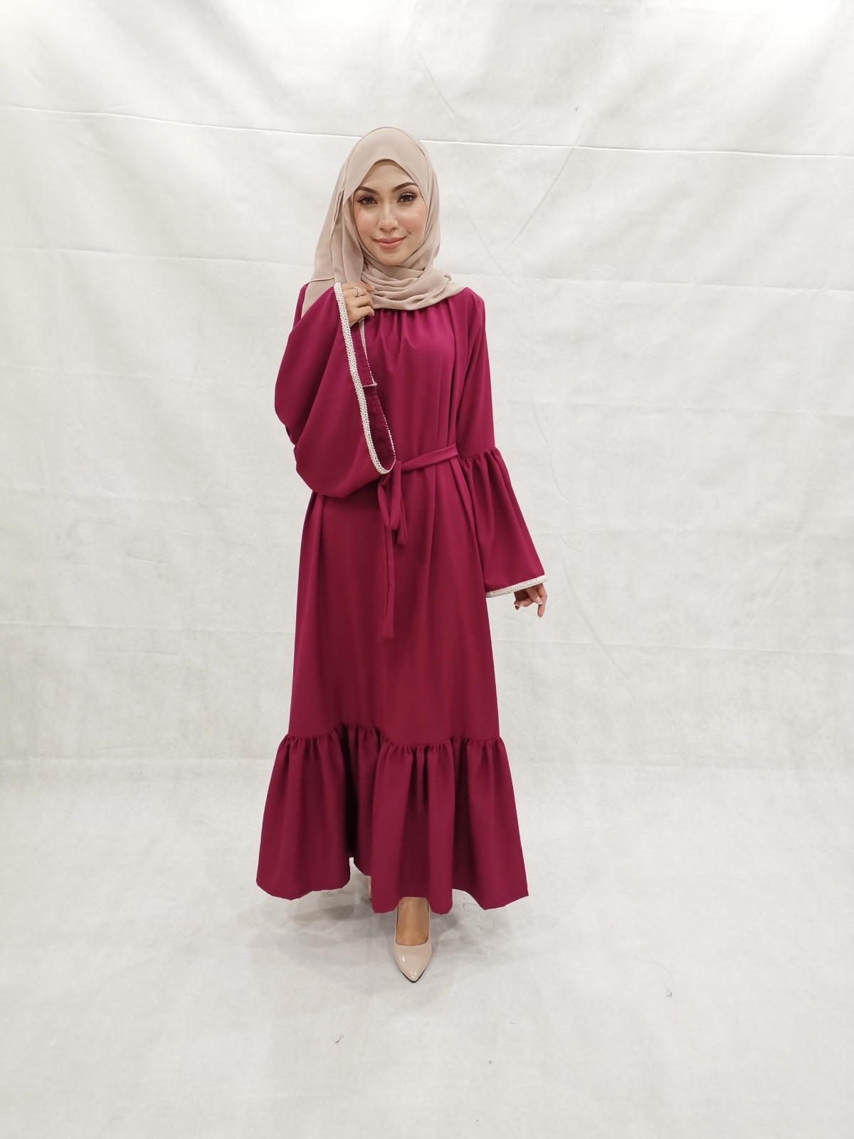 SW5206 MODERN WOMEN'S JUBAH MAROON