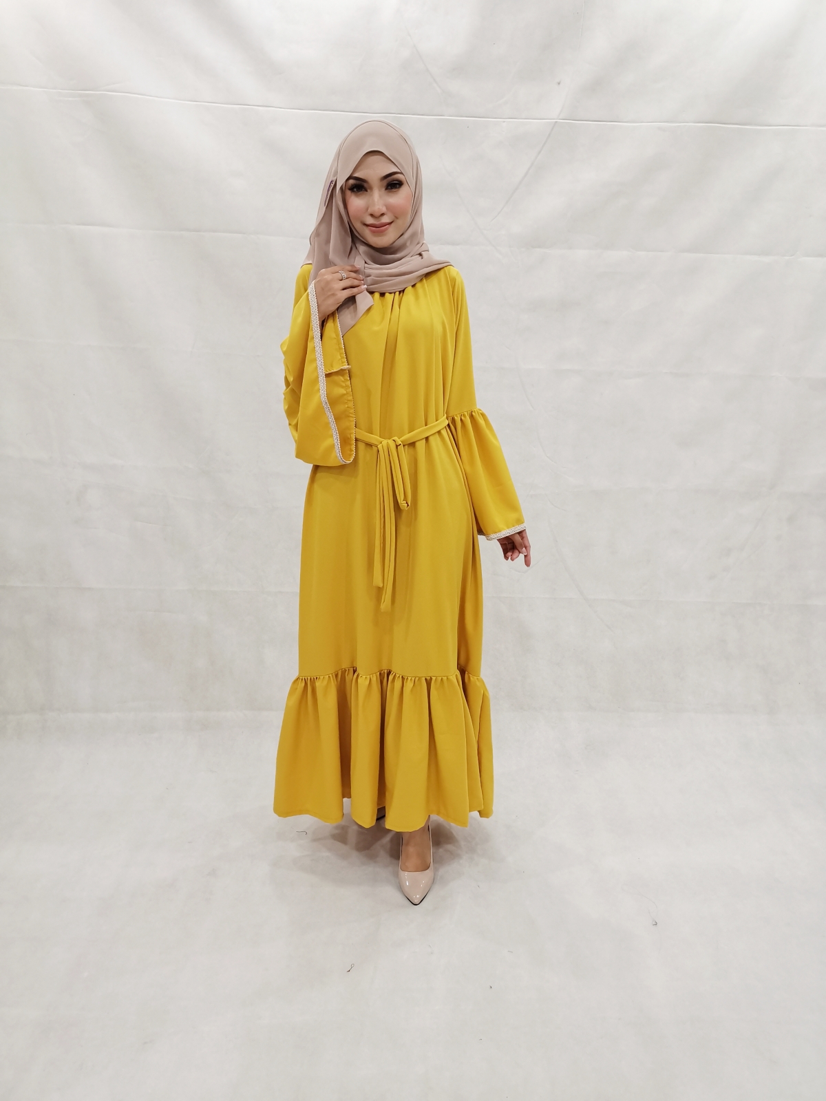 SW5206 MODERN WOMEN'S JUBAH MUSTARD