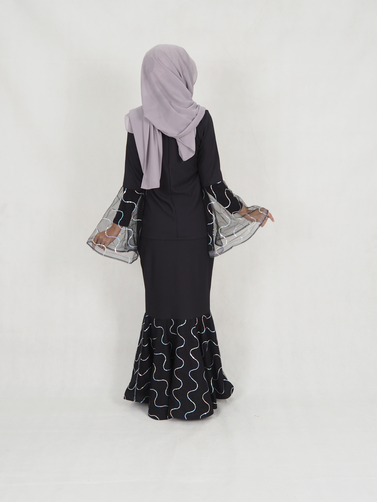 SW5207 TRENDY MODERN KURUNG BLACK