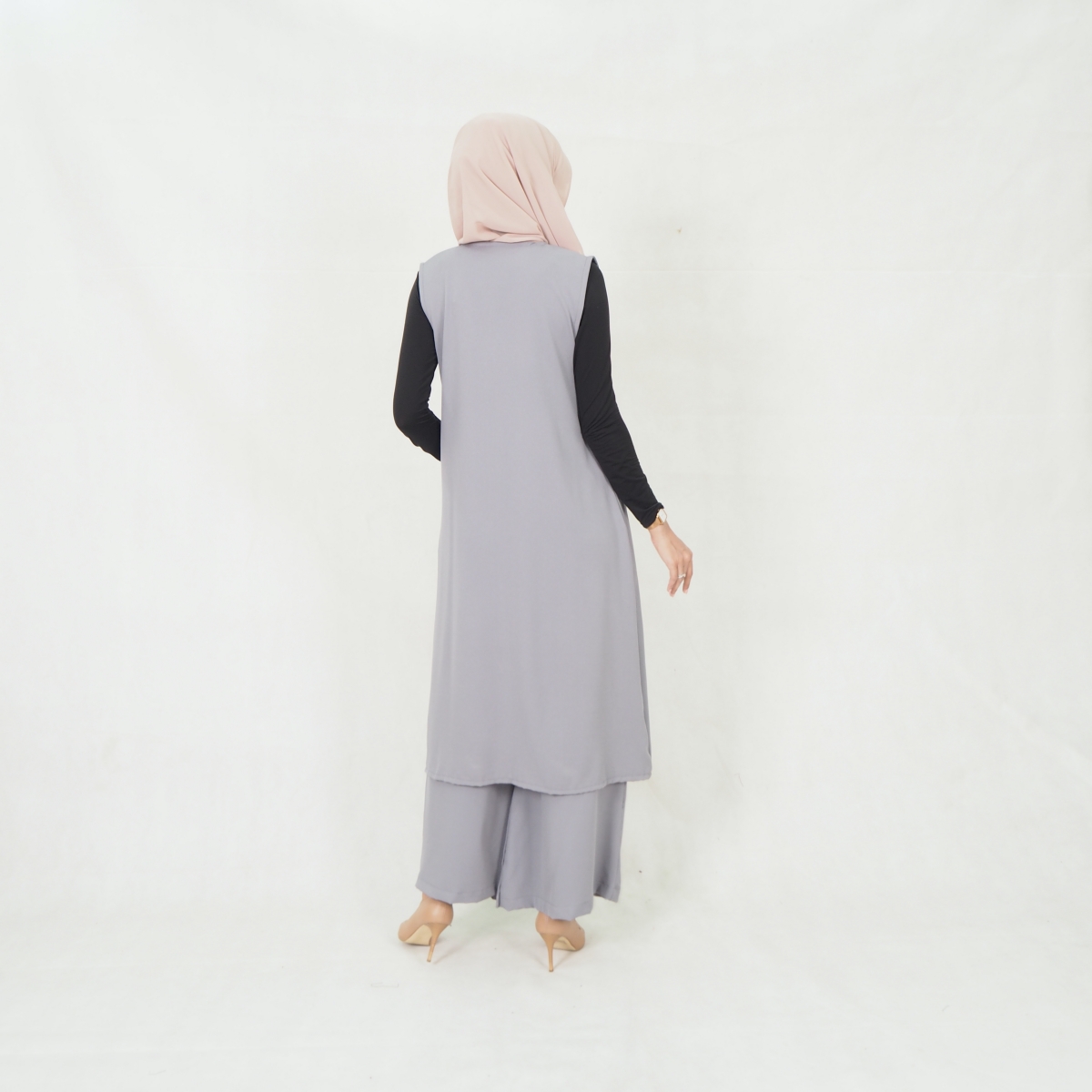 SW5209 WOMEN'S FASHION BLOUSE & PANT SET GREY