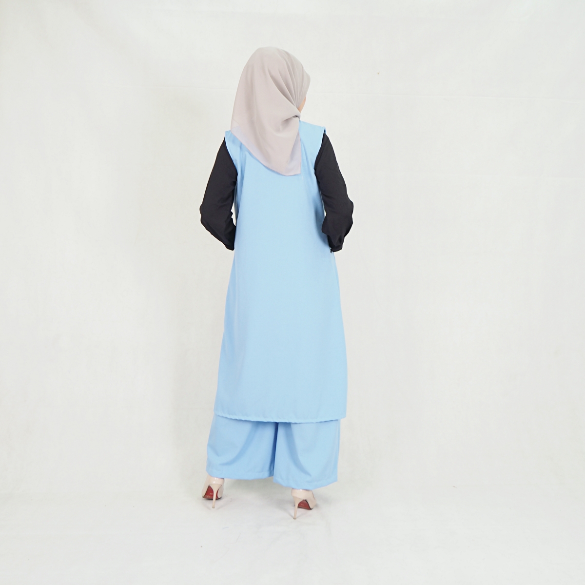 SW5209 WOMEN'S FASHION BLOUSE & PANT SET BABY BLUE