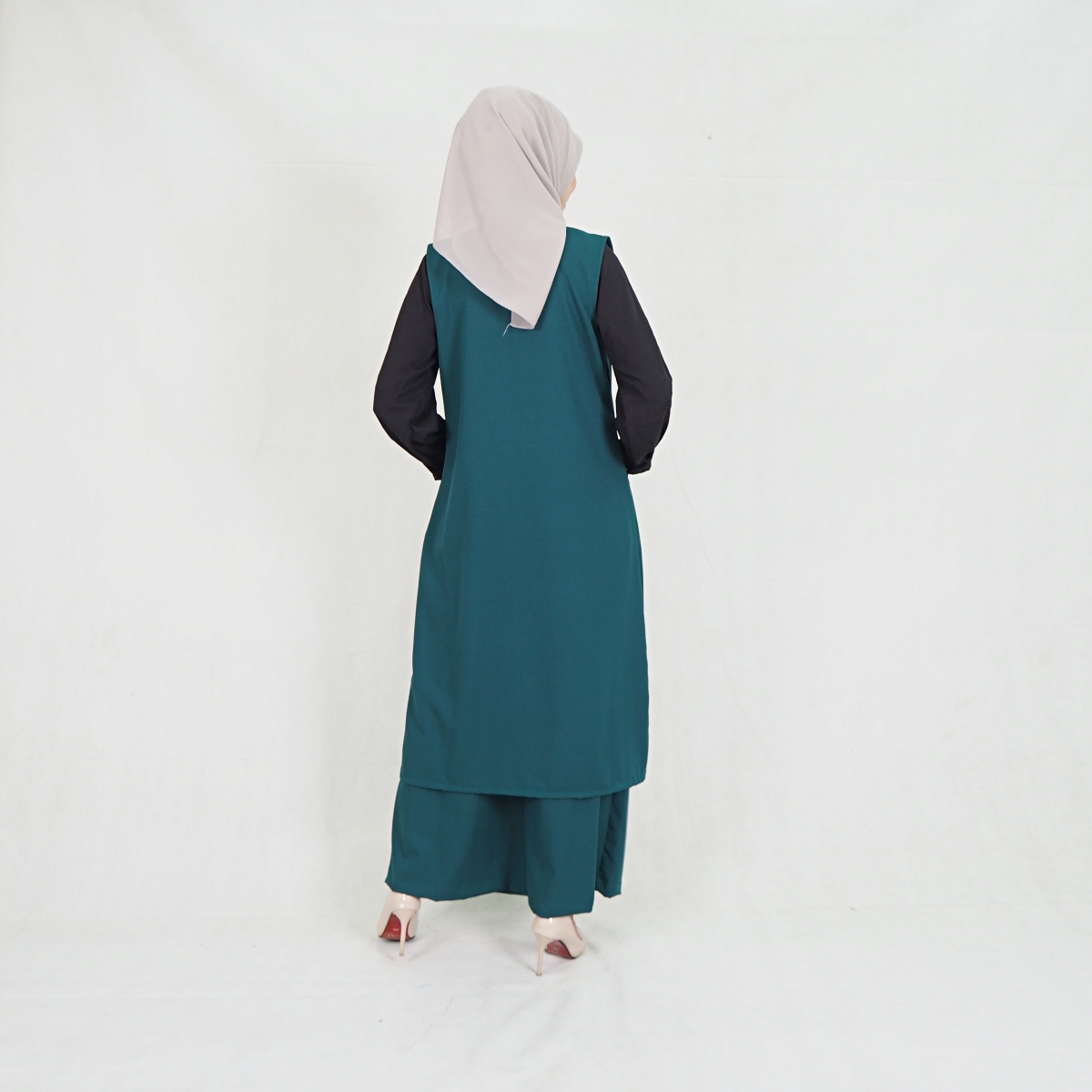 SW5209 WOMEN'S FASHION BLOUSE & PANT SET EMERALD GREEN