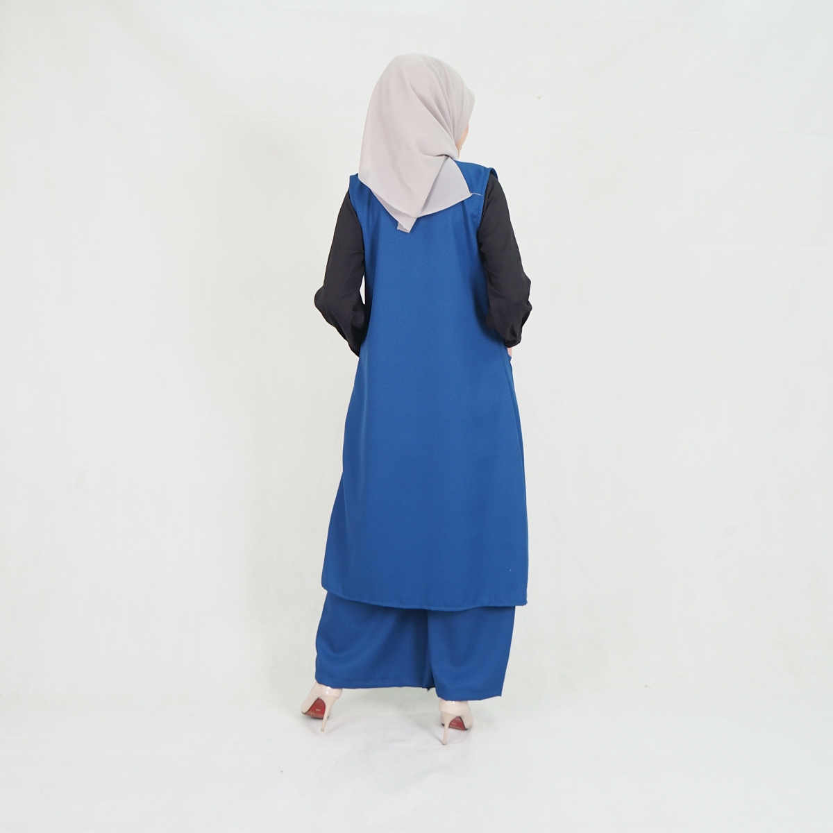 SW5209 WOMEN'S FASHION BLOUSE & PANT SET NAVY BLUE