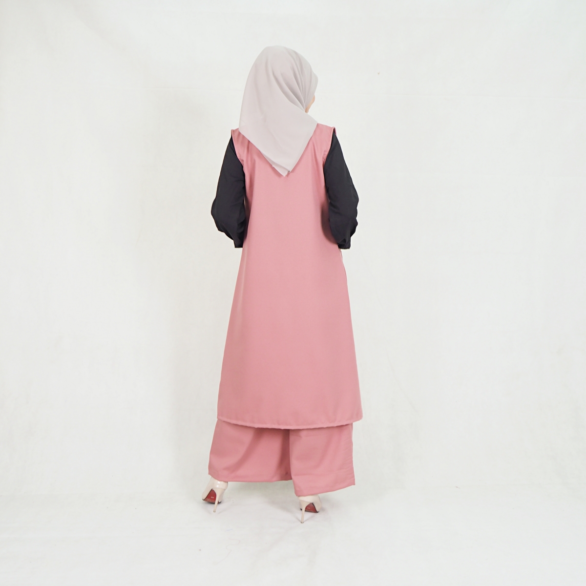 SW5209 WOMEN'S FASHION BLOUSE & PANT SET PINK