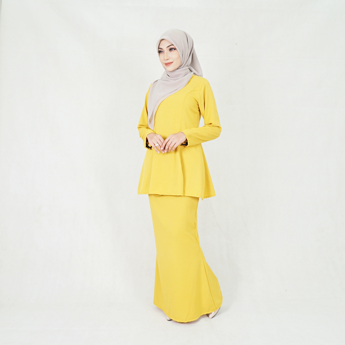 SW5214 WOMEN'S PLAIN BAJU KURUNG MUSTARD