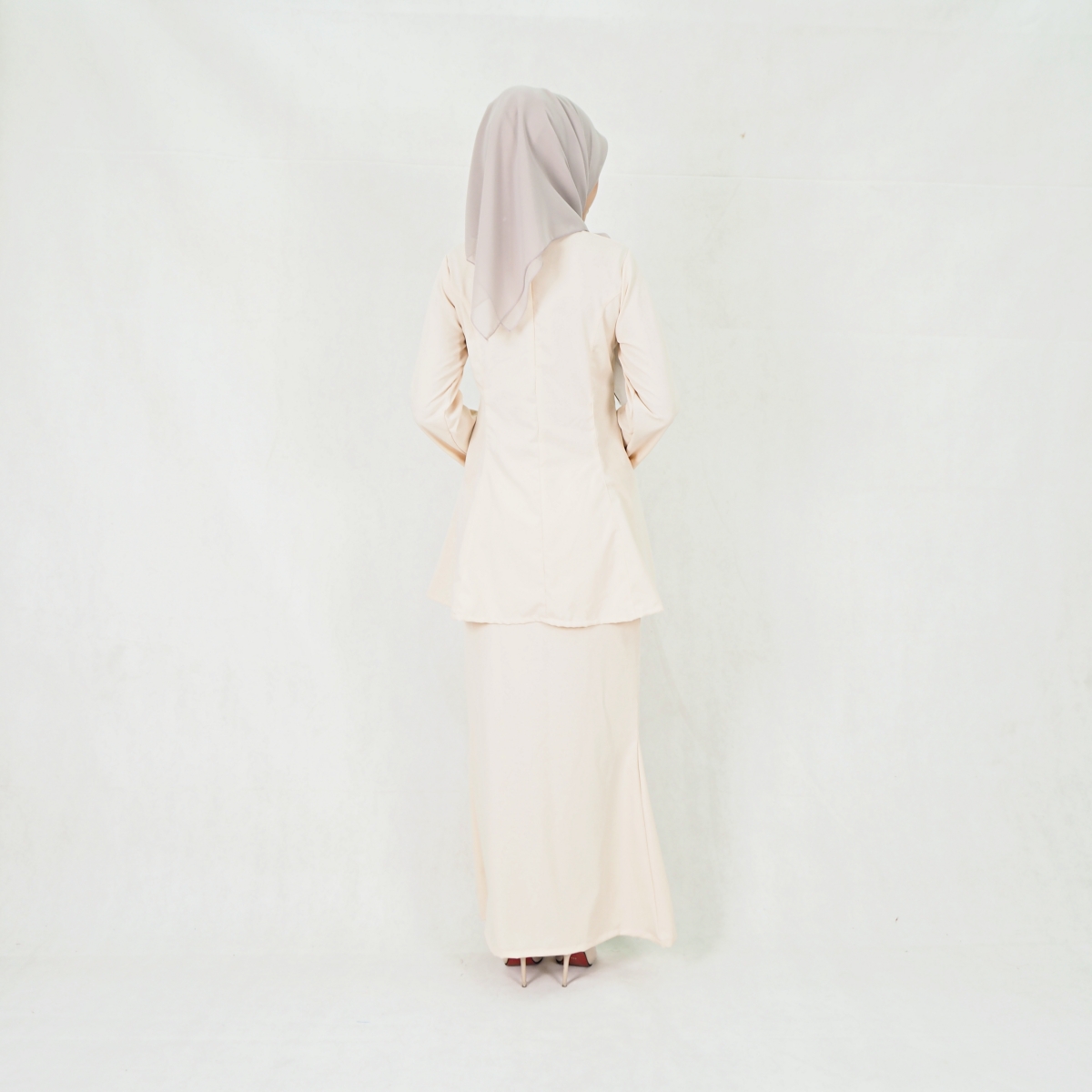 SW5214 WOMEN'S PLAIN BAJU KURUNG CREAM