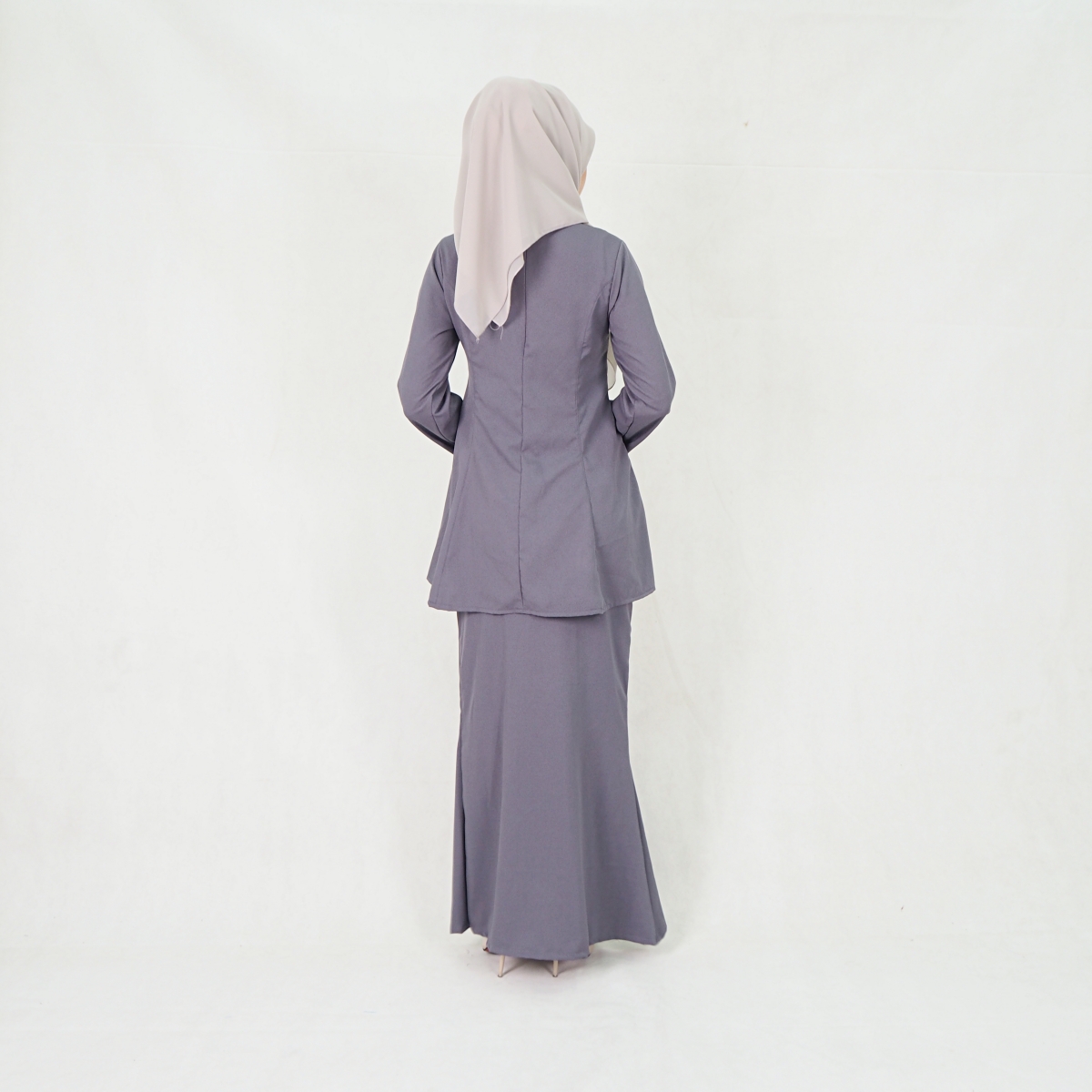 SW5214 WOMEN'S PLAIN BAJU KURUNG GREY