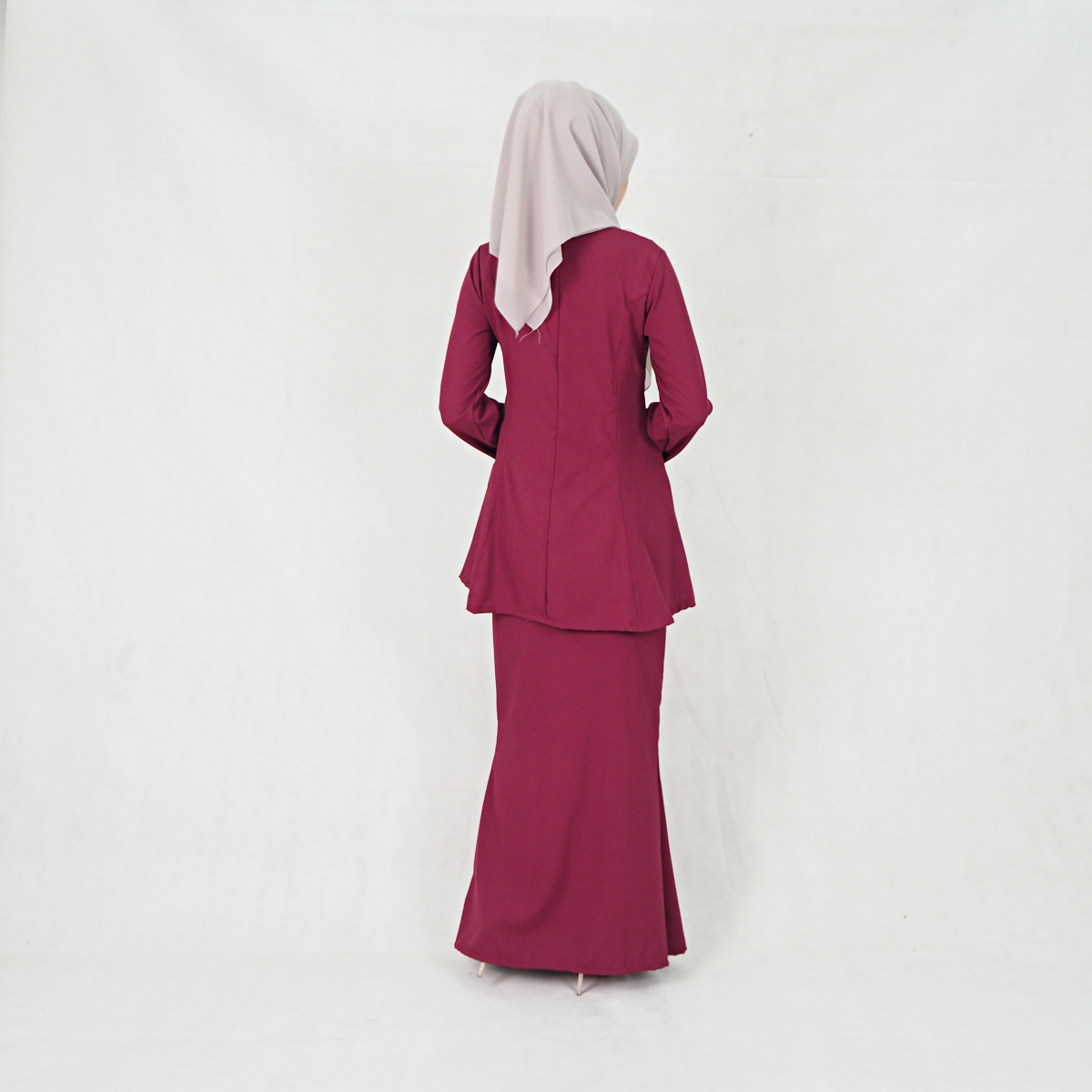 SW5214 WOMEN'S PLAIN BAJU KURUNG MAROON