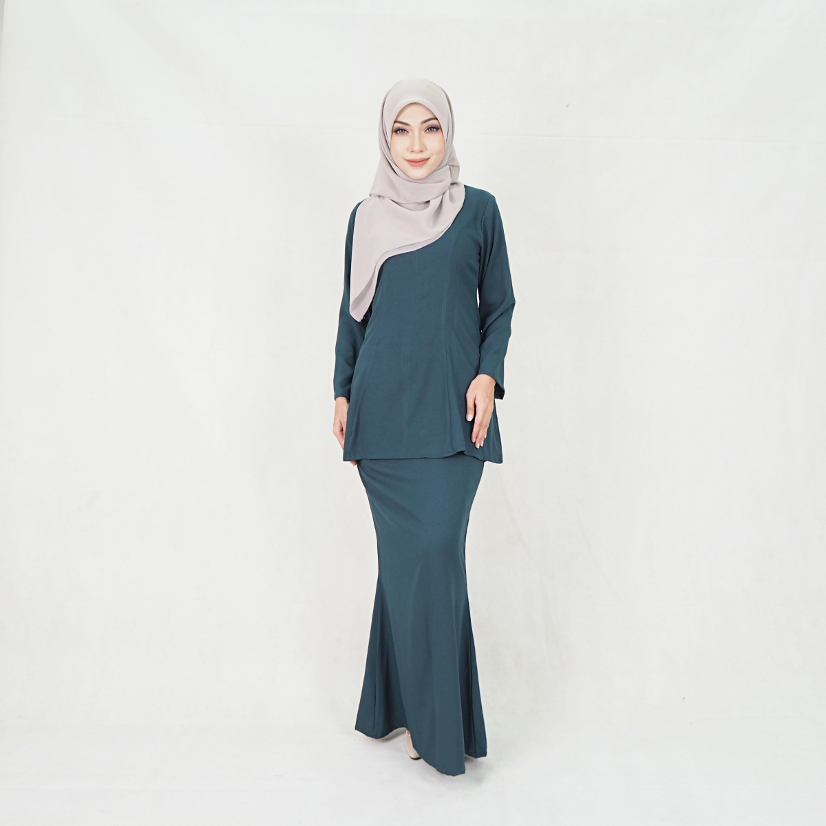SW5214 WOMEN'S PLAIN BAJU KURUNG EMERALD GREEN