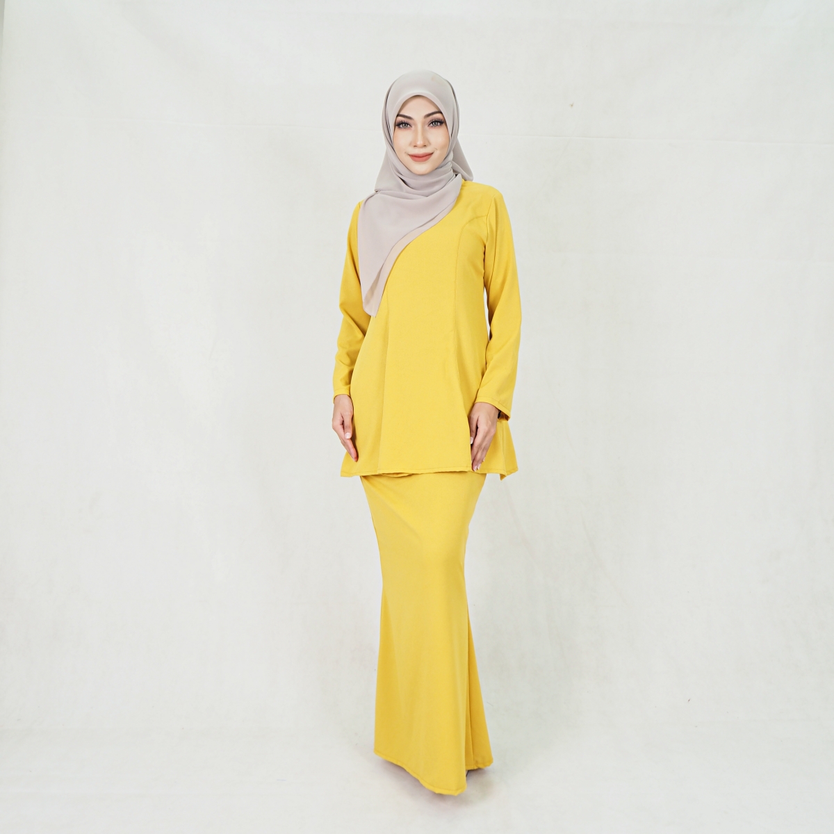 SW5214 WOMEN'S PLAIN BAJU KURUNG MUSTARD