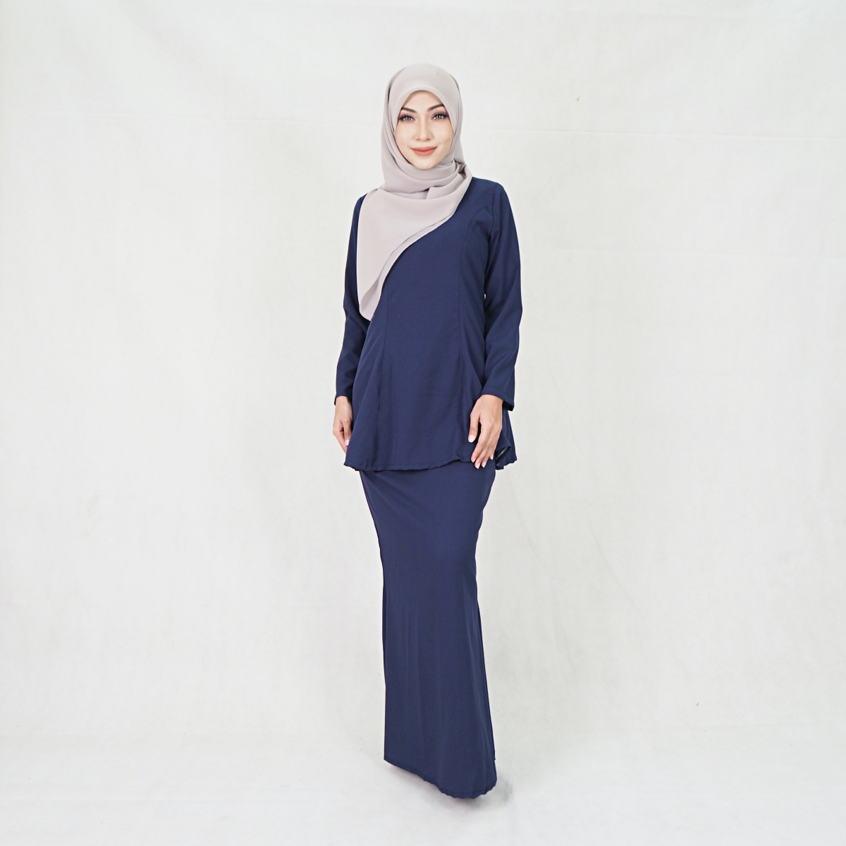 SW5214 WOMEN'S PLAIN BAJU KURUNG NAVY BLUE