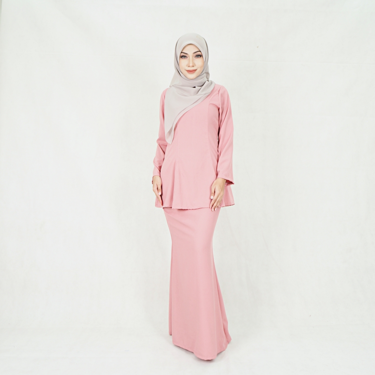 SW5214 WOMEN'S PLAIN BAJU KURUNG PINK