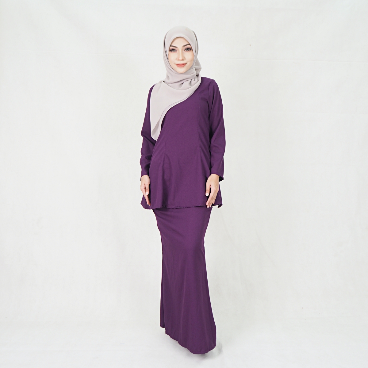 SW5214 WOMEN'S PLAIN BAJU KURUNG PURPLE