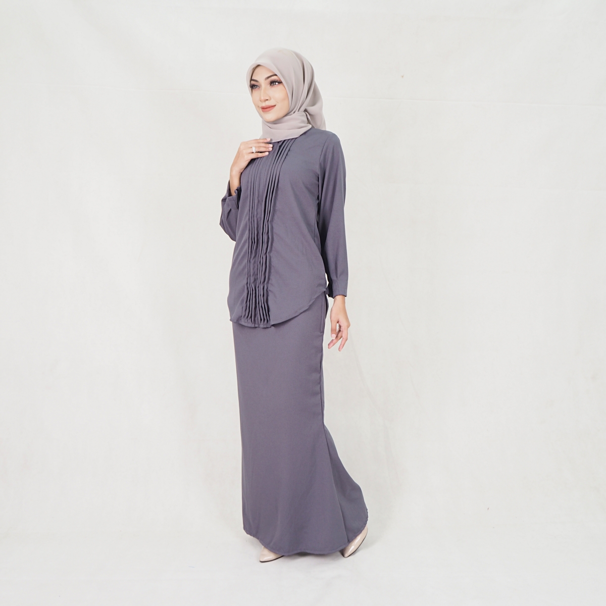 SW5215 WOMEN'S KURUNG SET GREY
