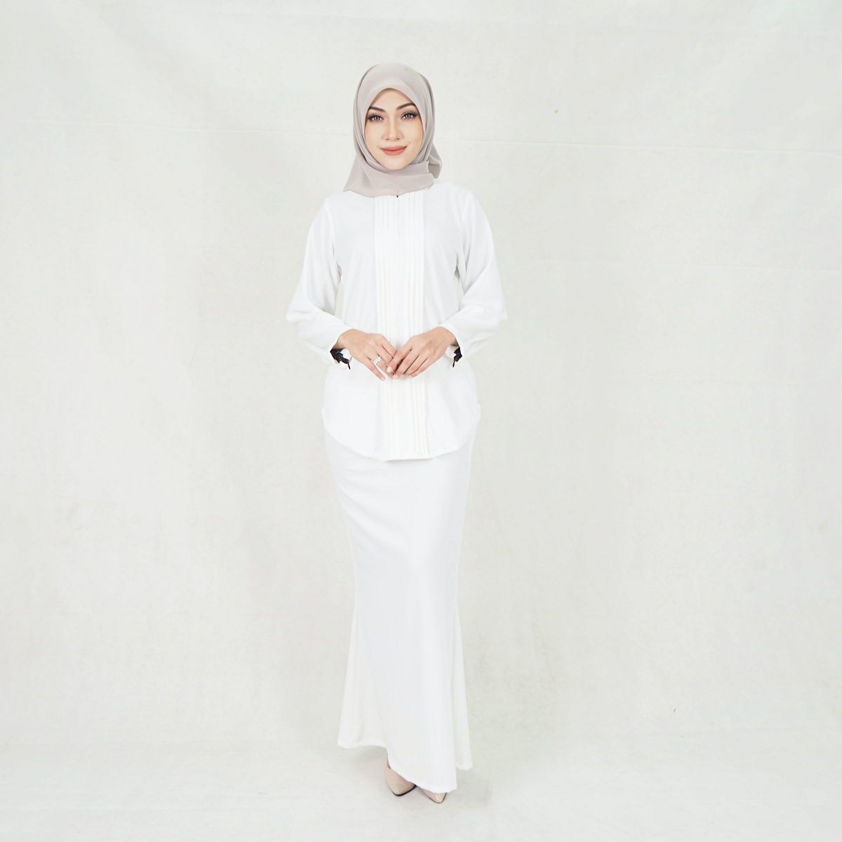 SW5215 WOMEN'S KURUNG SET WHITE  