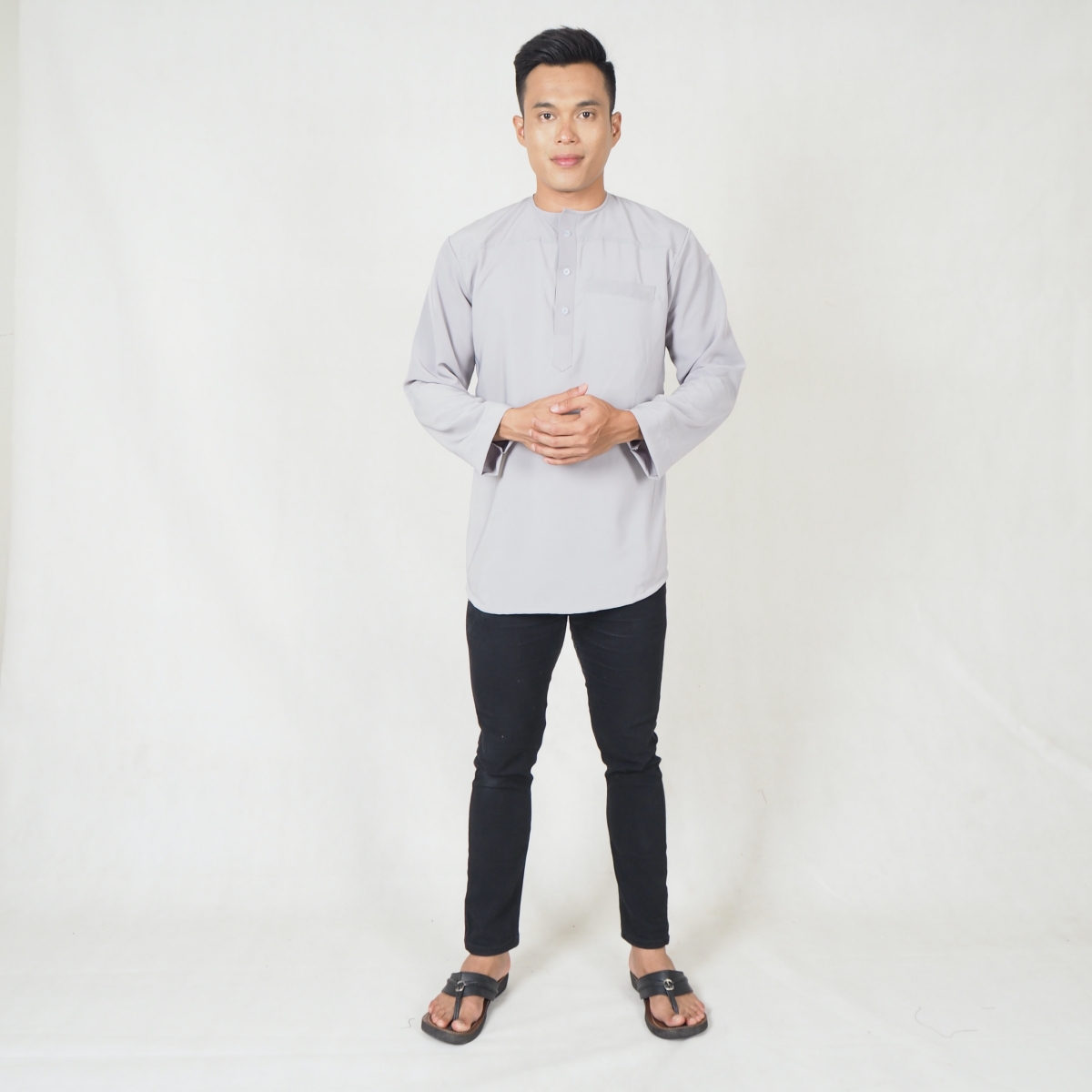 SW5216 MEN FASHION KURTA GREY