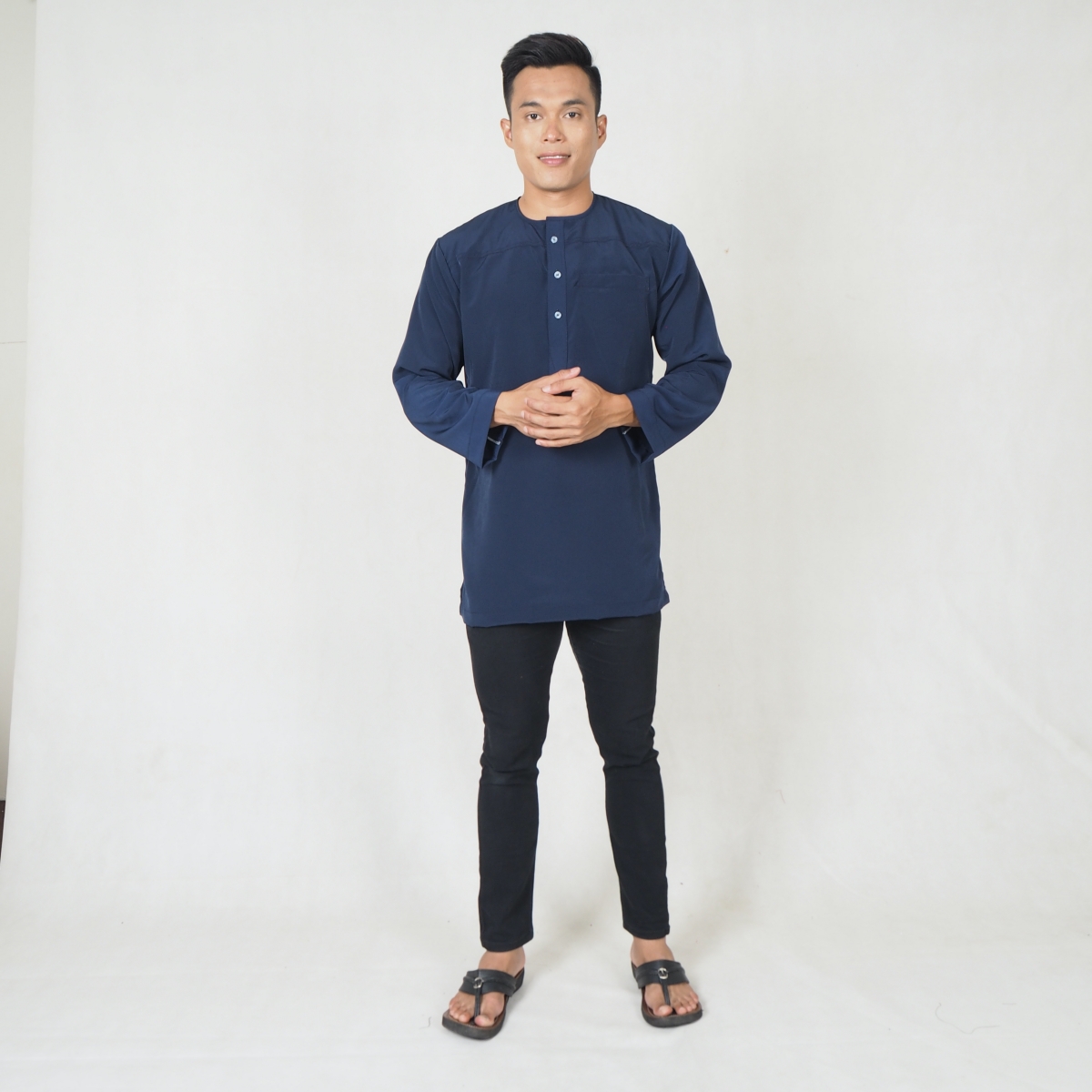 SW5216 MEN FASHION KURTA NAVY BLUE