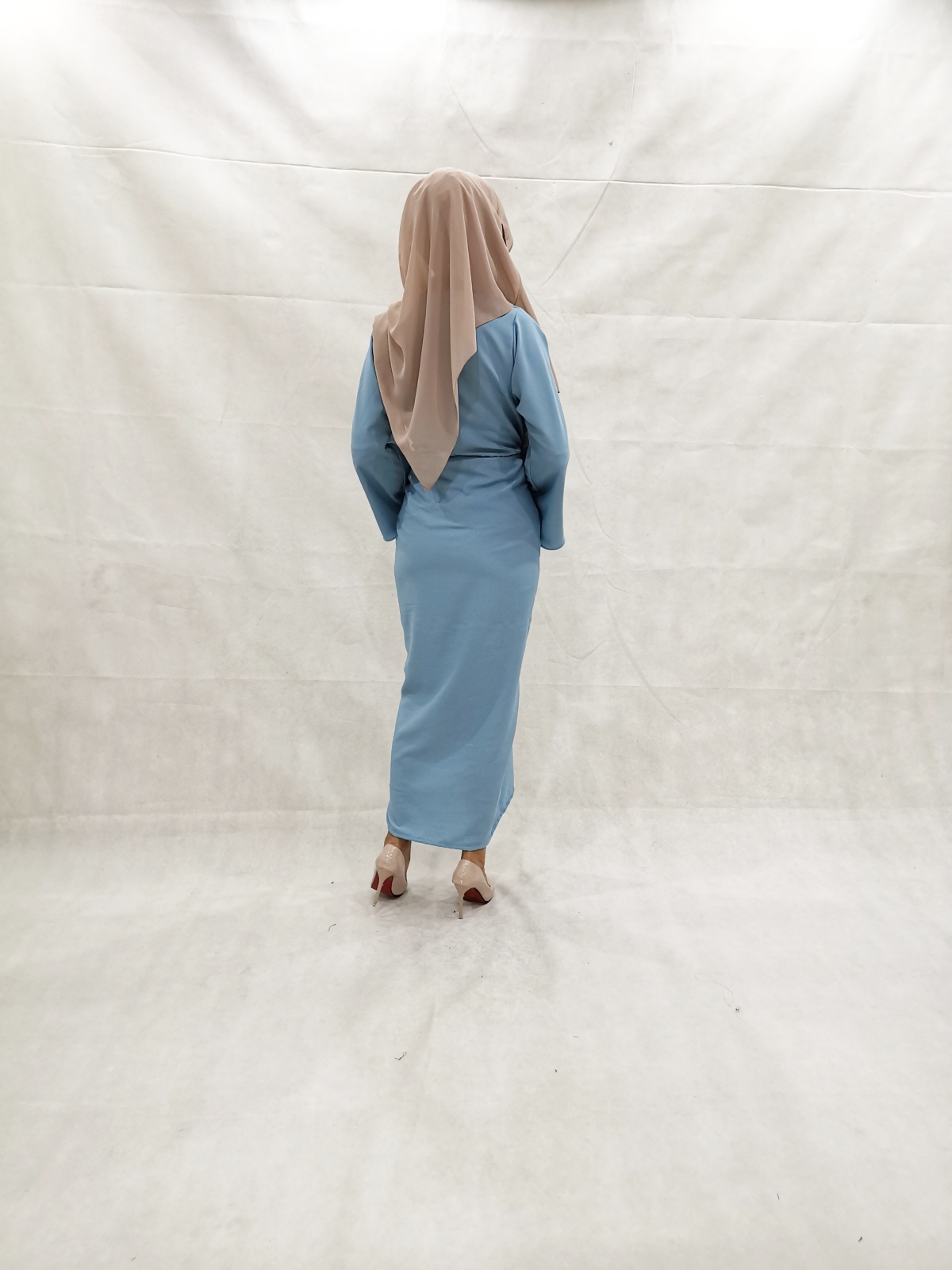 SW5231 PLAIN KNOT DRESS LIGHT BLUE