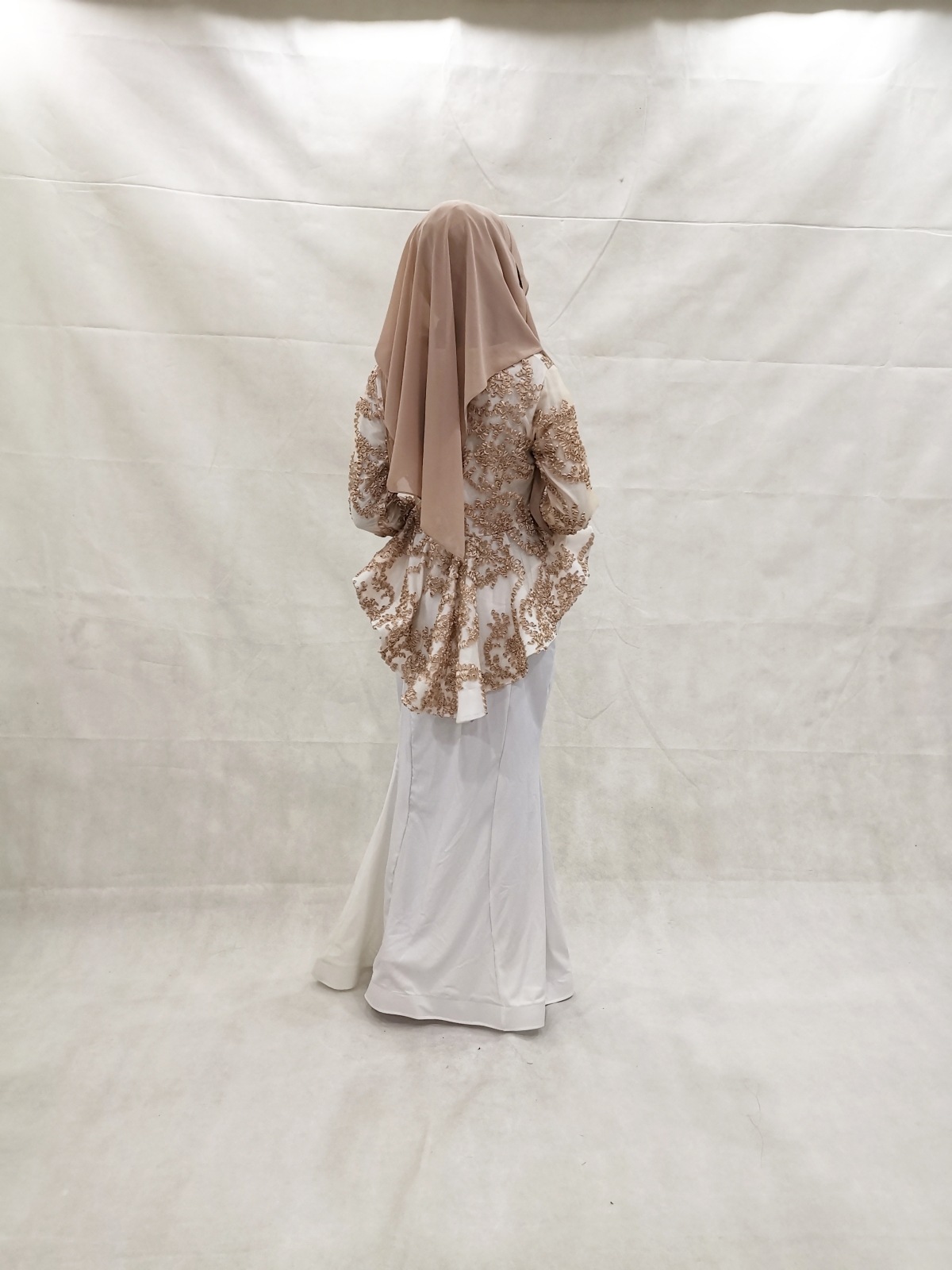 SW5234  LOVELY LACE MODERN KURUNG WHITE