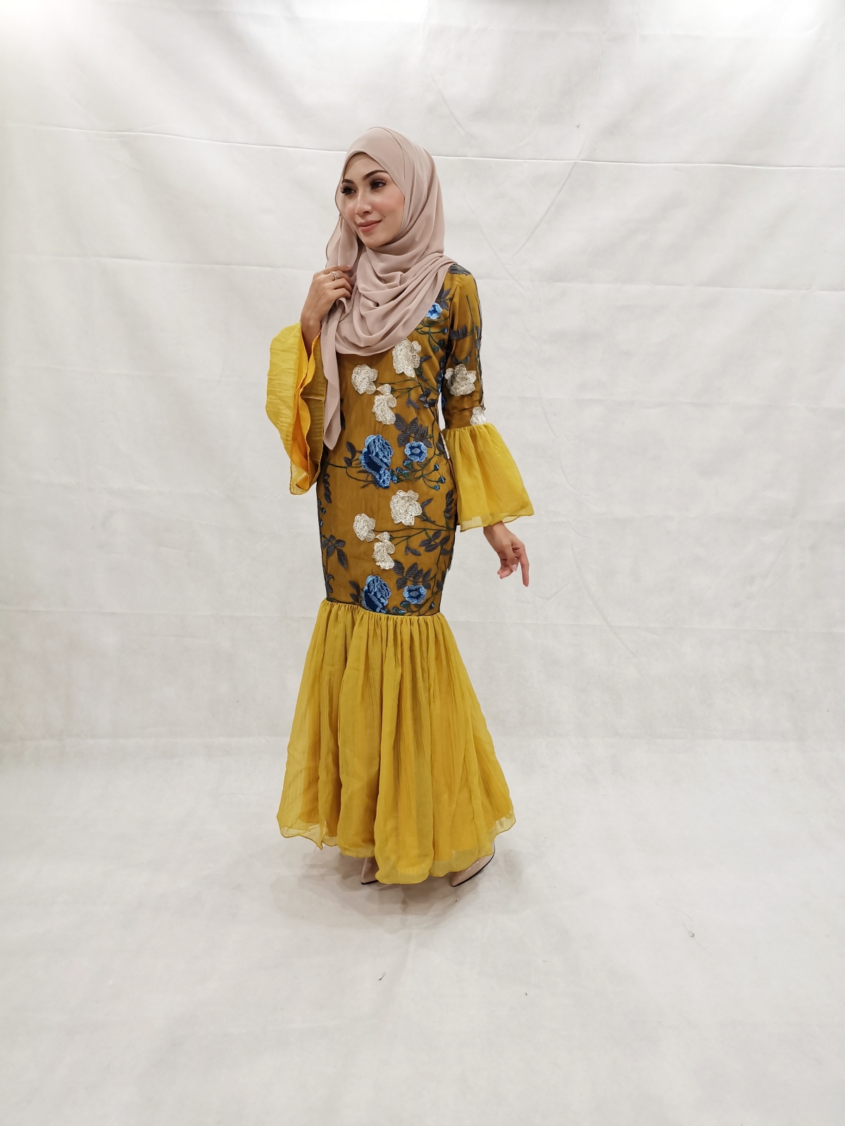 SW5236 ELEGENT WOMEN'S DRESS MUSTARD