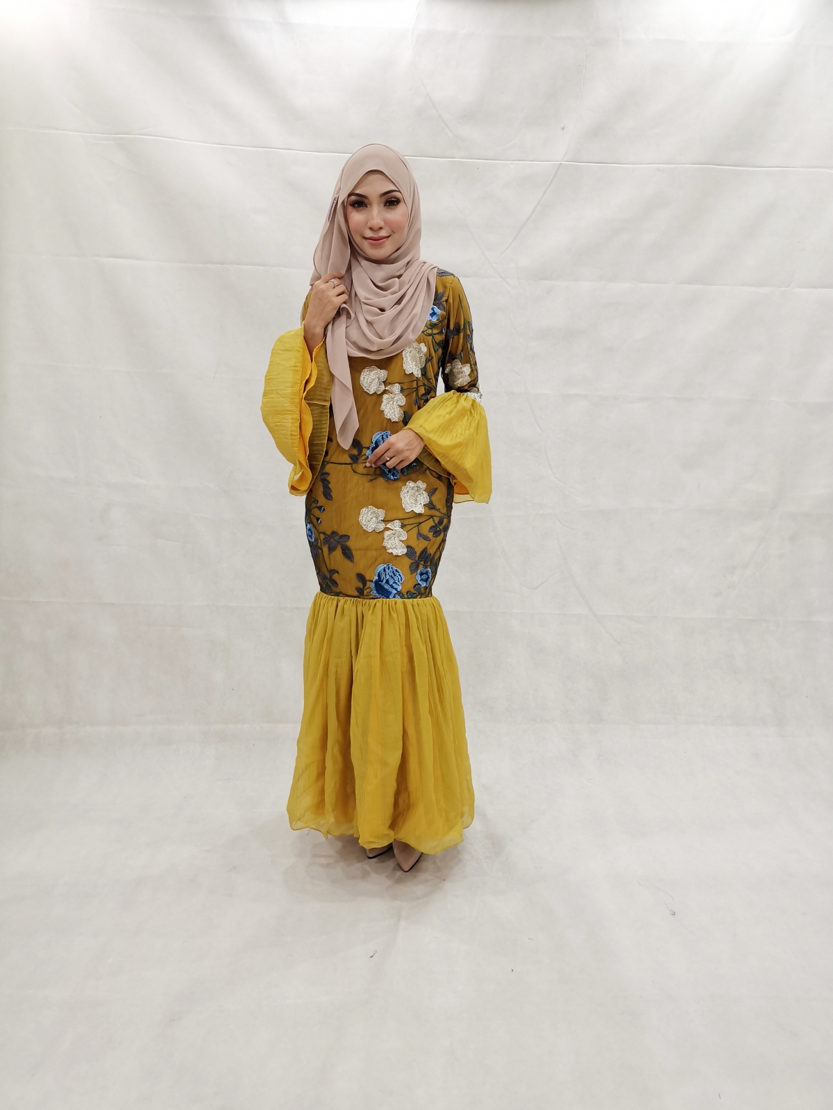 SW5236 ELEGENT WOMEN'S DRESS MUSTARD