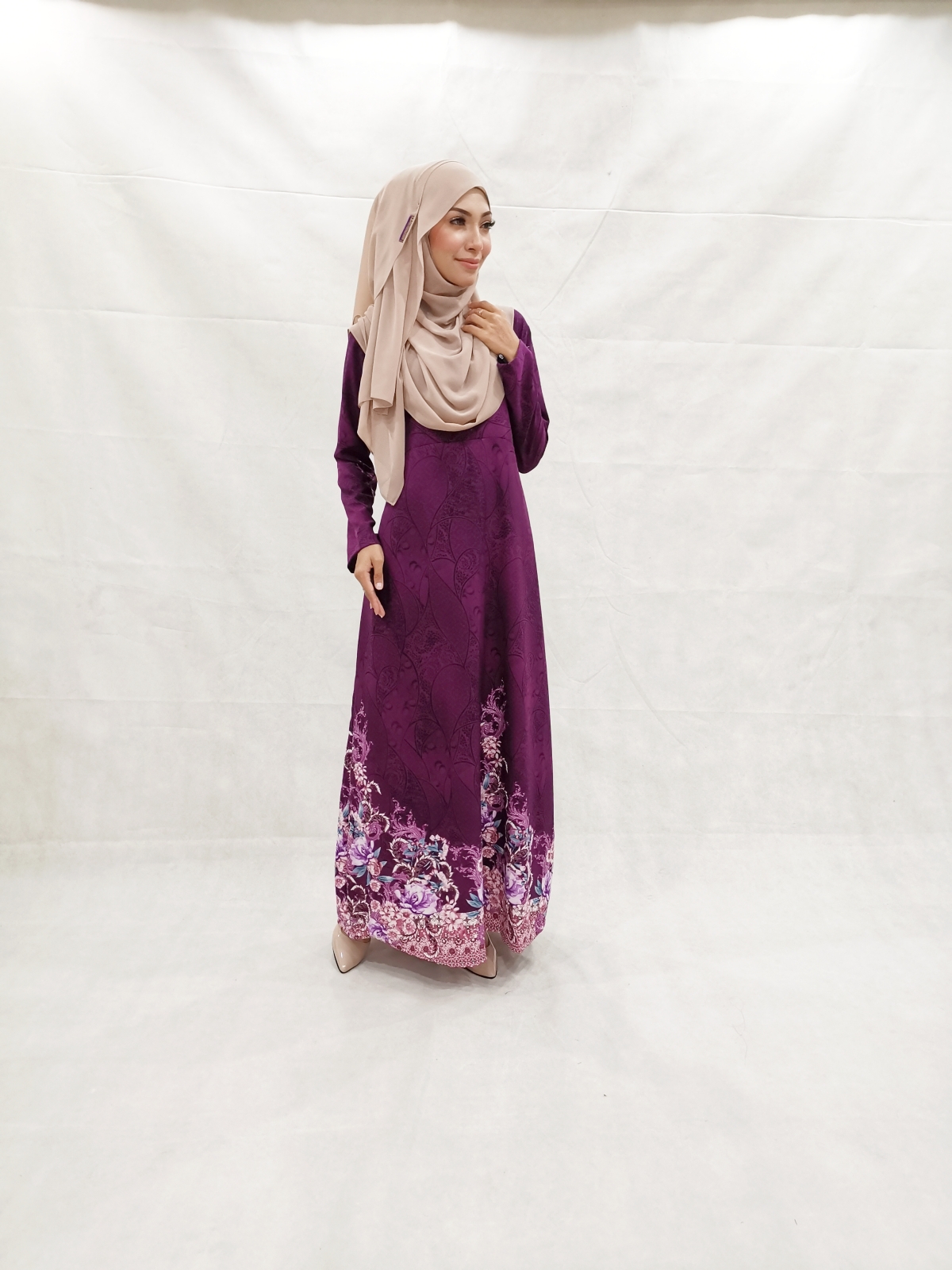 SW5237 PRINTED JUBAH PURPLE