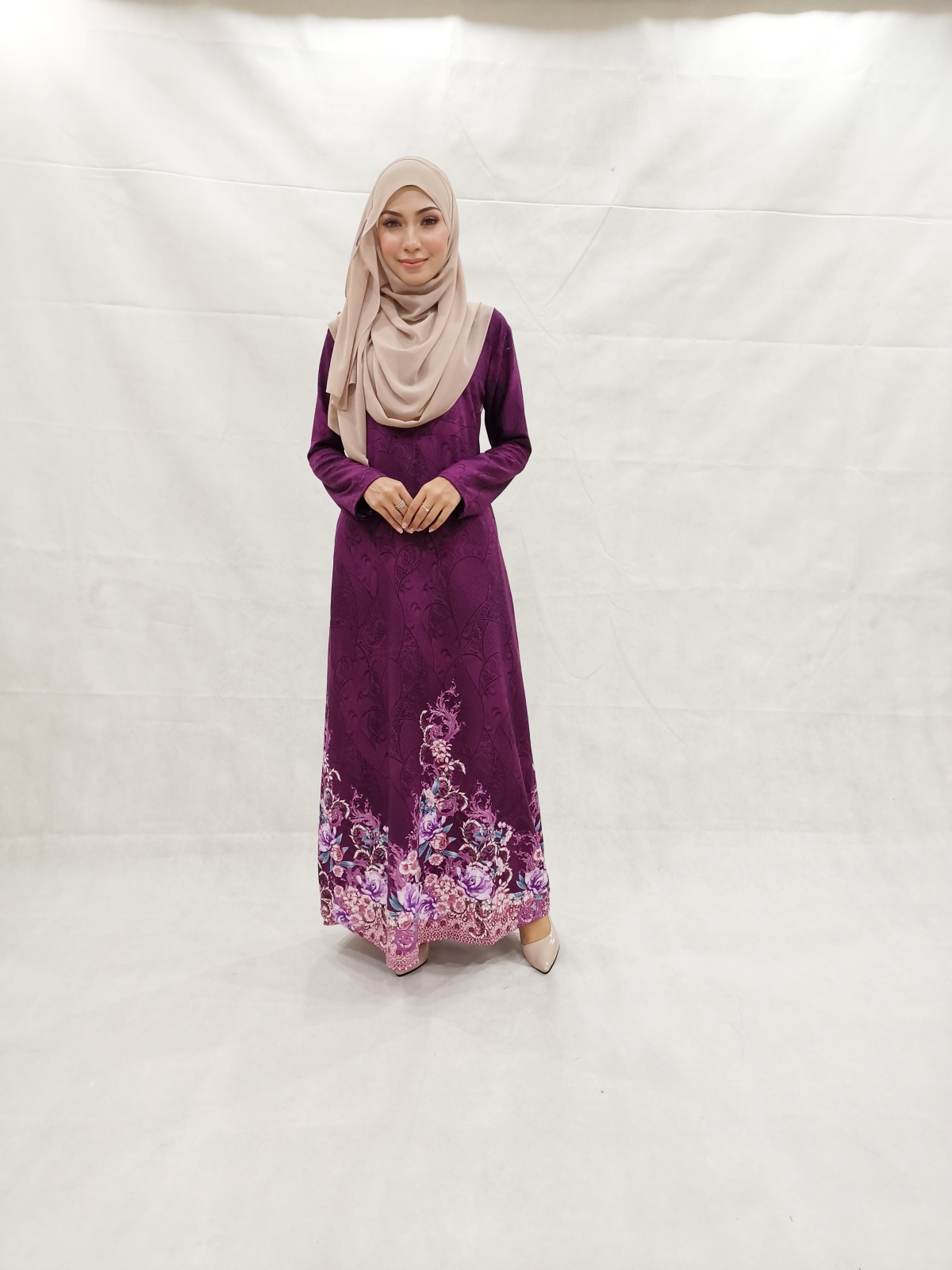 SW5237 PRINTED JUBAH PURPLE