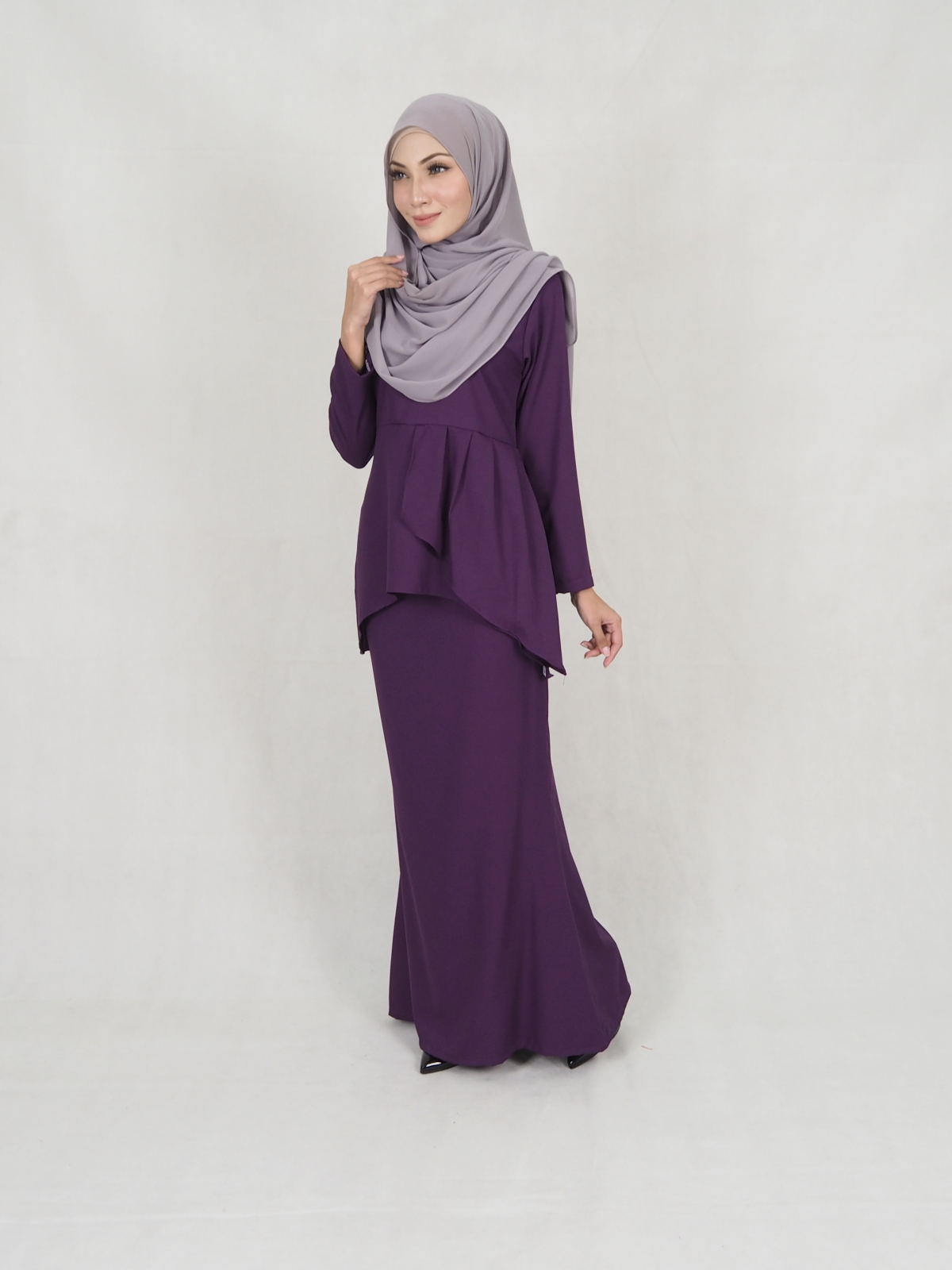 SW5239 BASIC MODERN KURUNG PURPLE