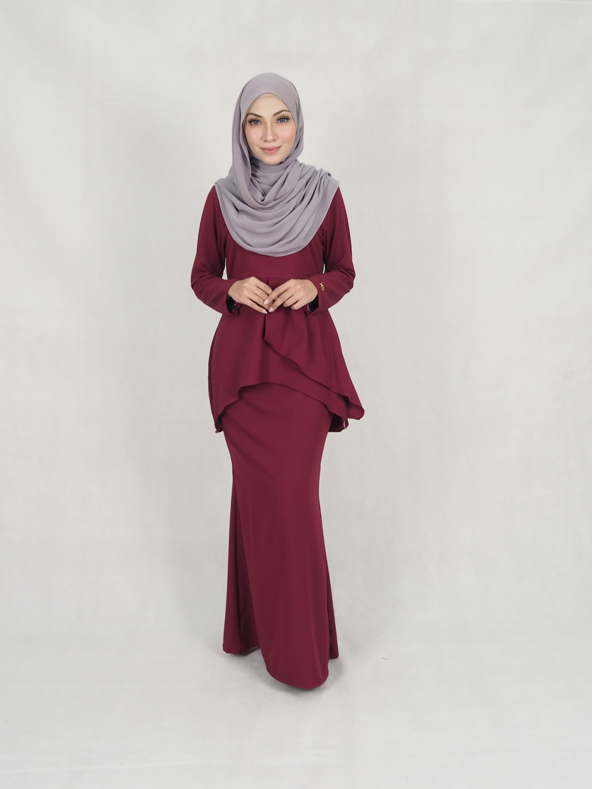 SW5239 BASIC MODERN KURUNG MAROON