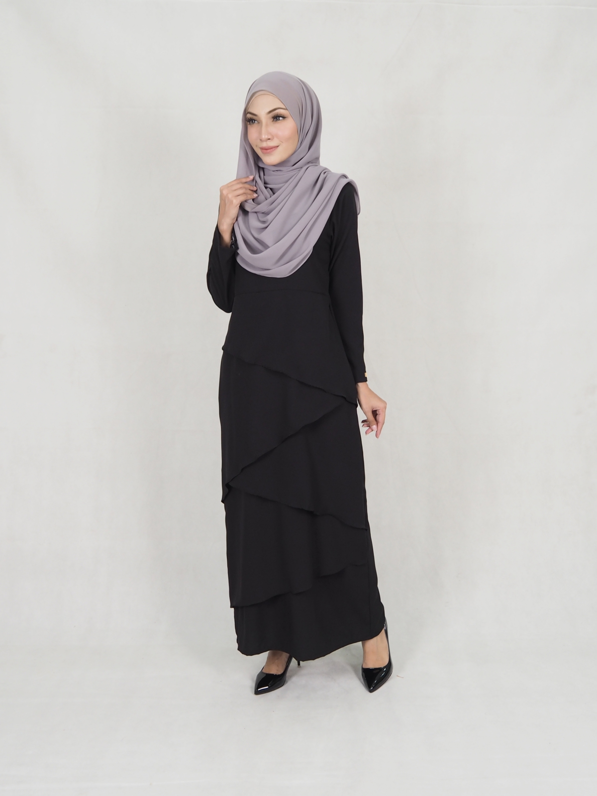 SW5242 MODERN LAYER JUBAH BLACK