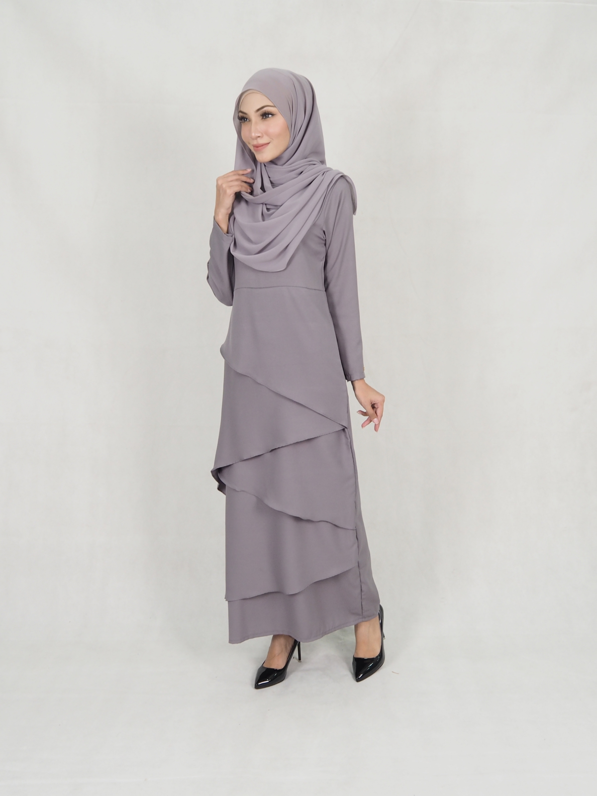 SW5242 MODERN LAYER JUBAH GREY