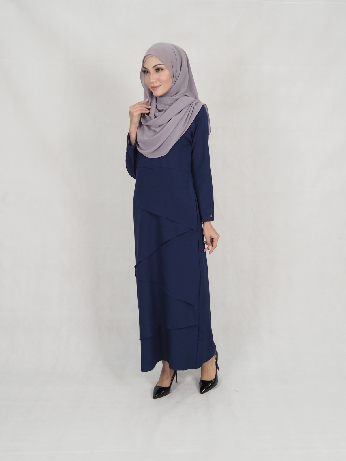 SW5242 MODERN LAYER JUBAH NAVY BLUE