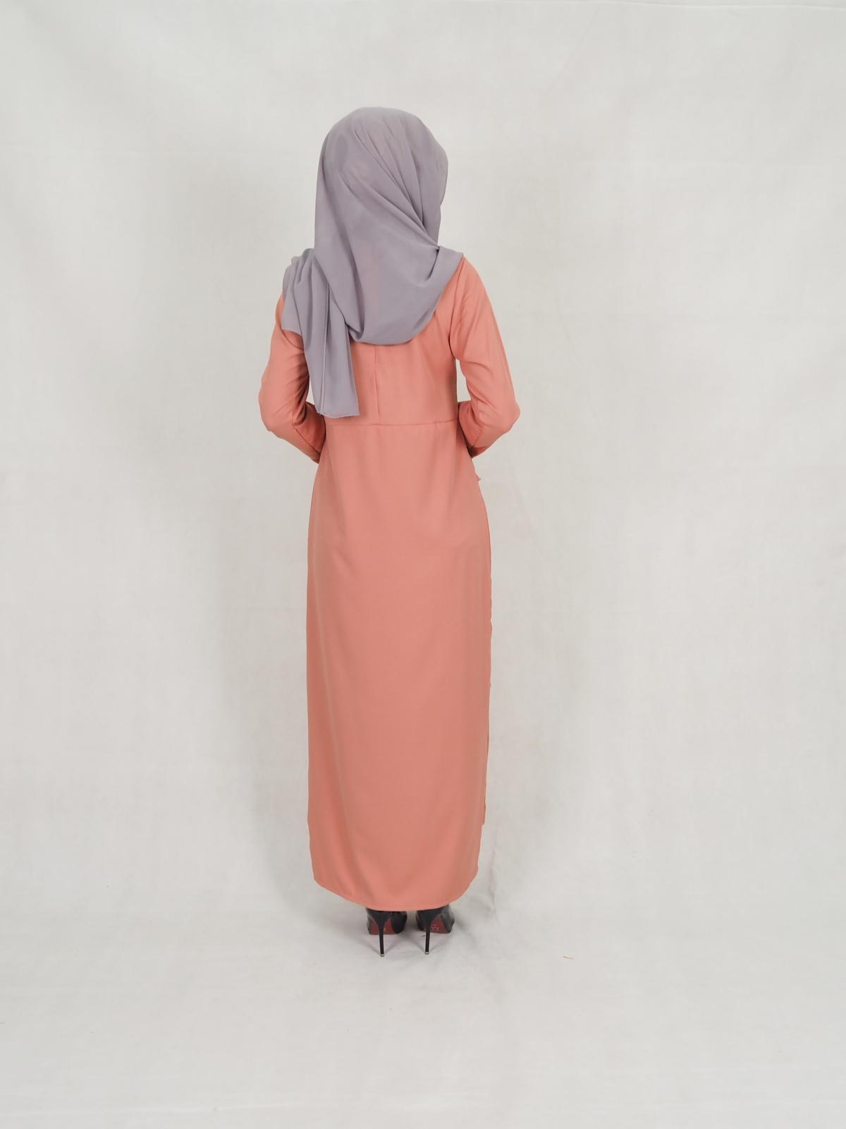 SW5242 MODERN LAYER JUBAH PEACH