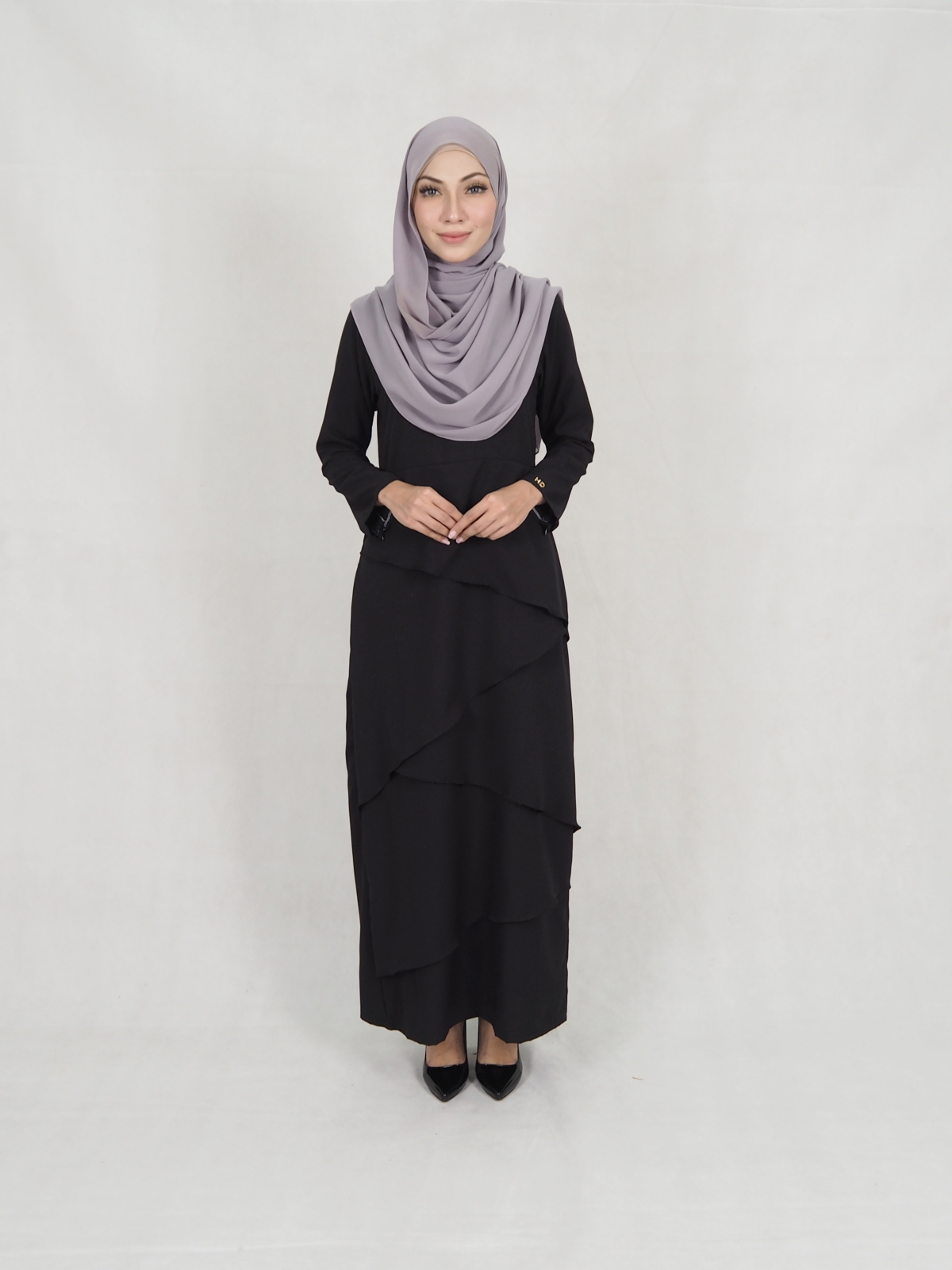 SW5242 MODERN LAYER JUBAH BLACK