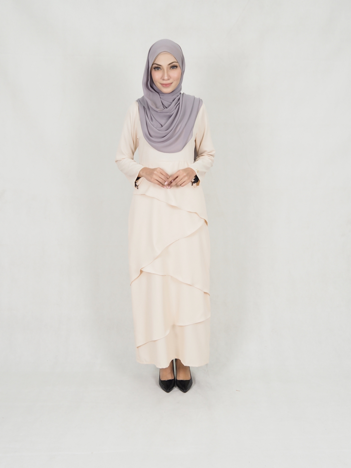 SW5242 MODERN LAYER JUBAH CREAM