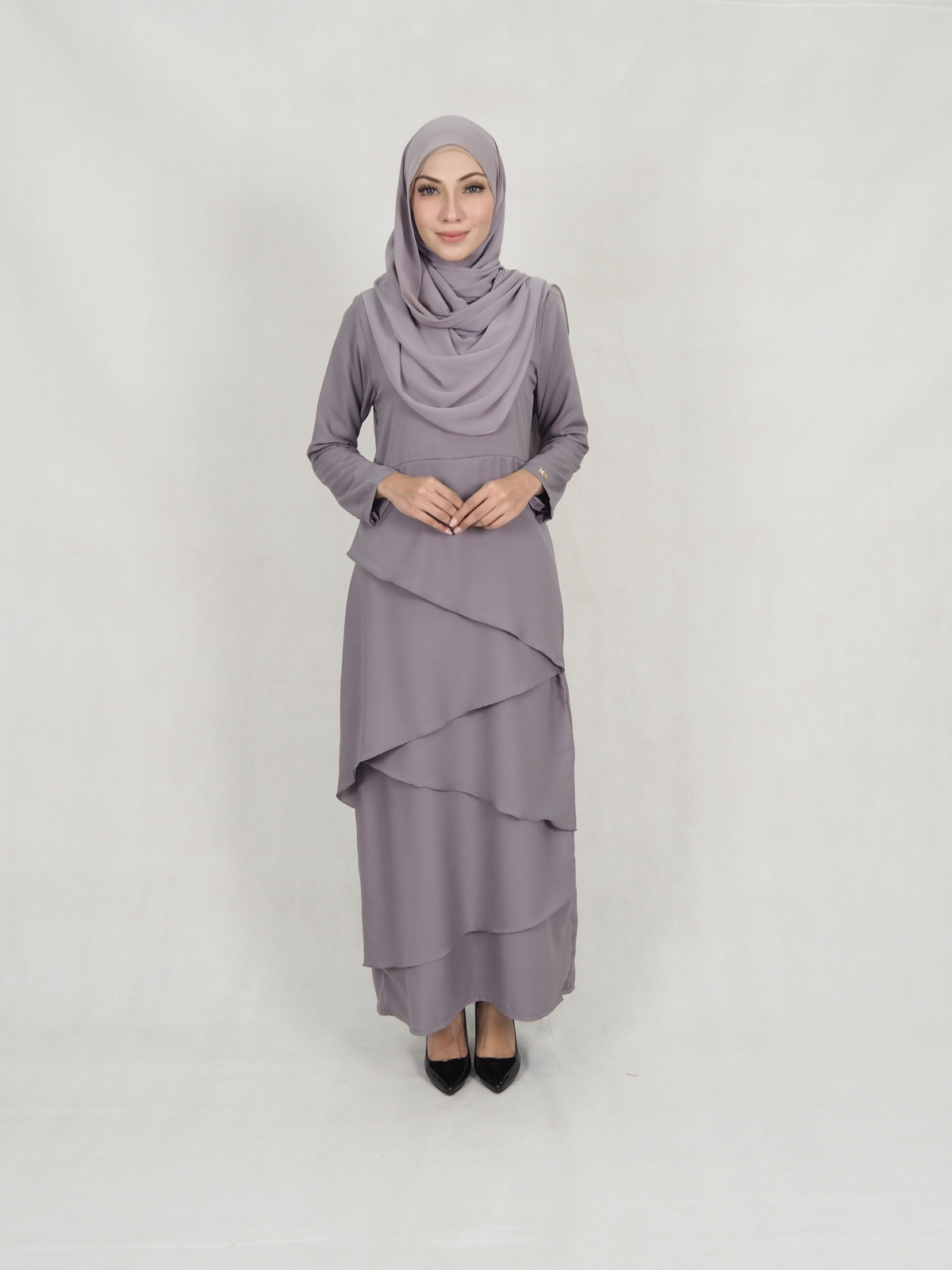 SW5242 MODERN LAYER JUBAH GREY