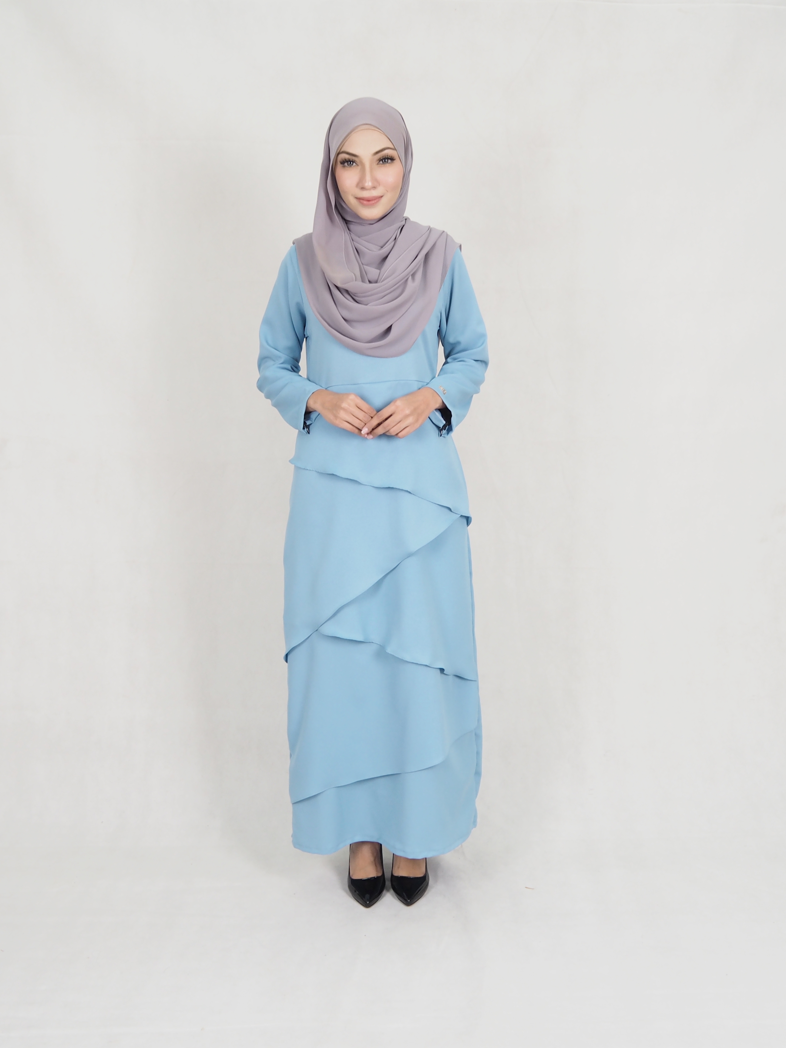 SW5242 MODERN LAYER JUBAH LIGHT BLUE
