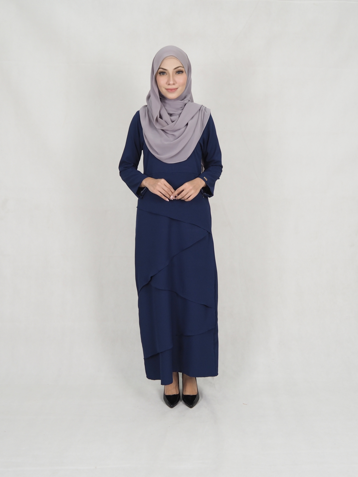 SW5242 MODERN LAYER JUBAH NAVY BLUE