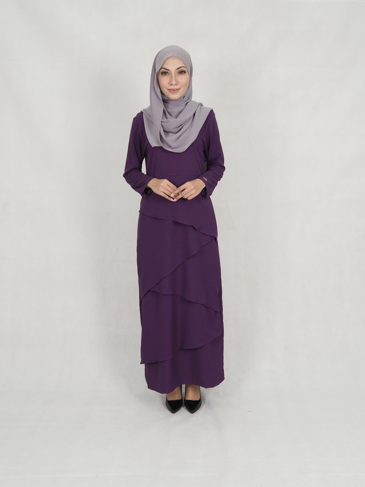 SW5242 MODERN LAYER JUBAH PURPLE