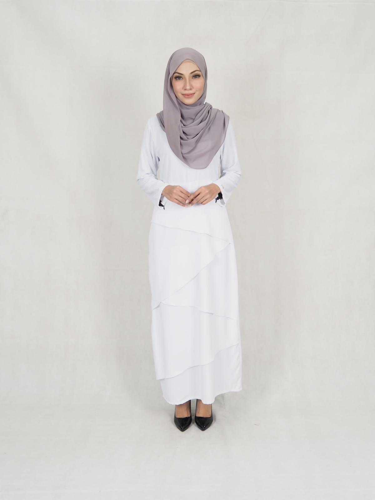 SW5242 MODERN LAYER JUBAH WHITE