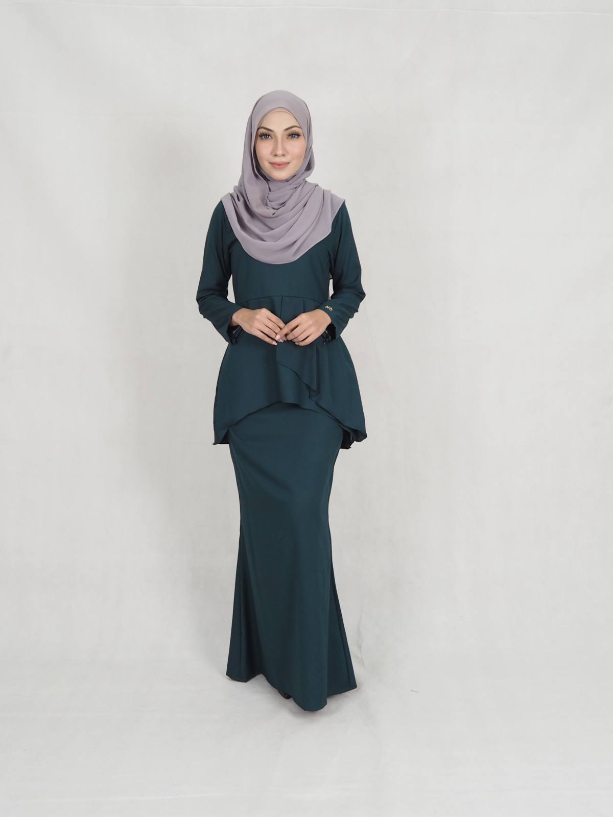 SW5243 MODERN PLAIN BAJU KURUNG EMERALD GREEN