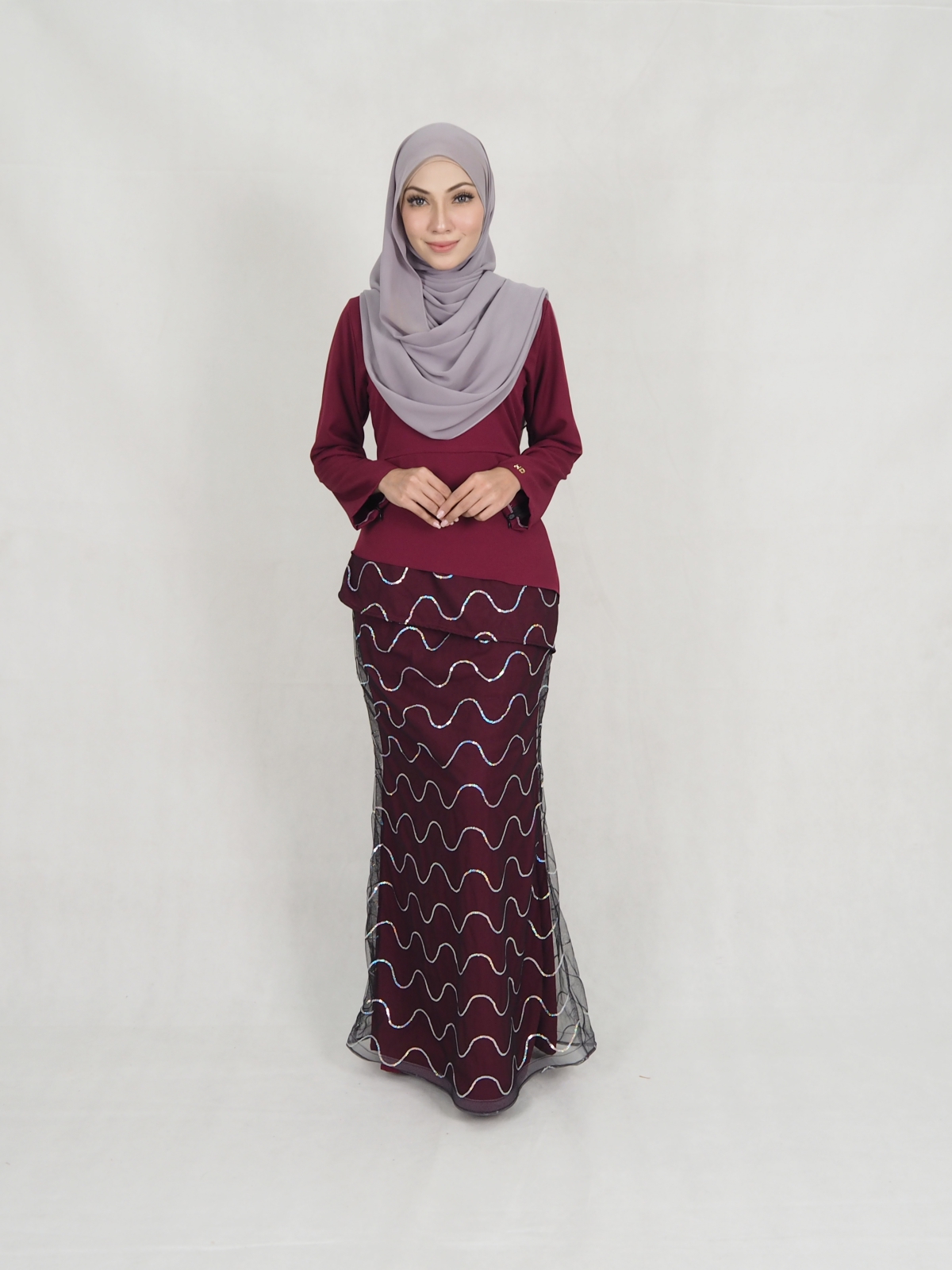 SW5244 STYLISH BAJU KURUNG MAROON