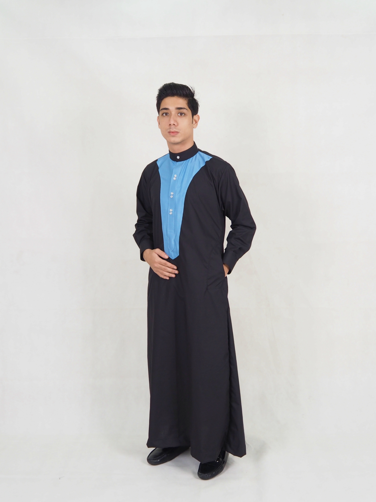 SW5295 STYLISH AMEEN MEN JUBAH BLACK