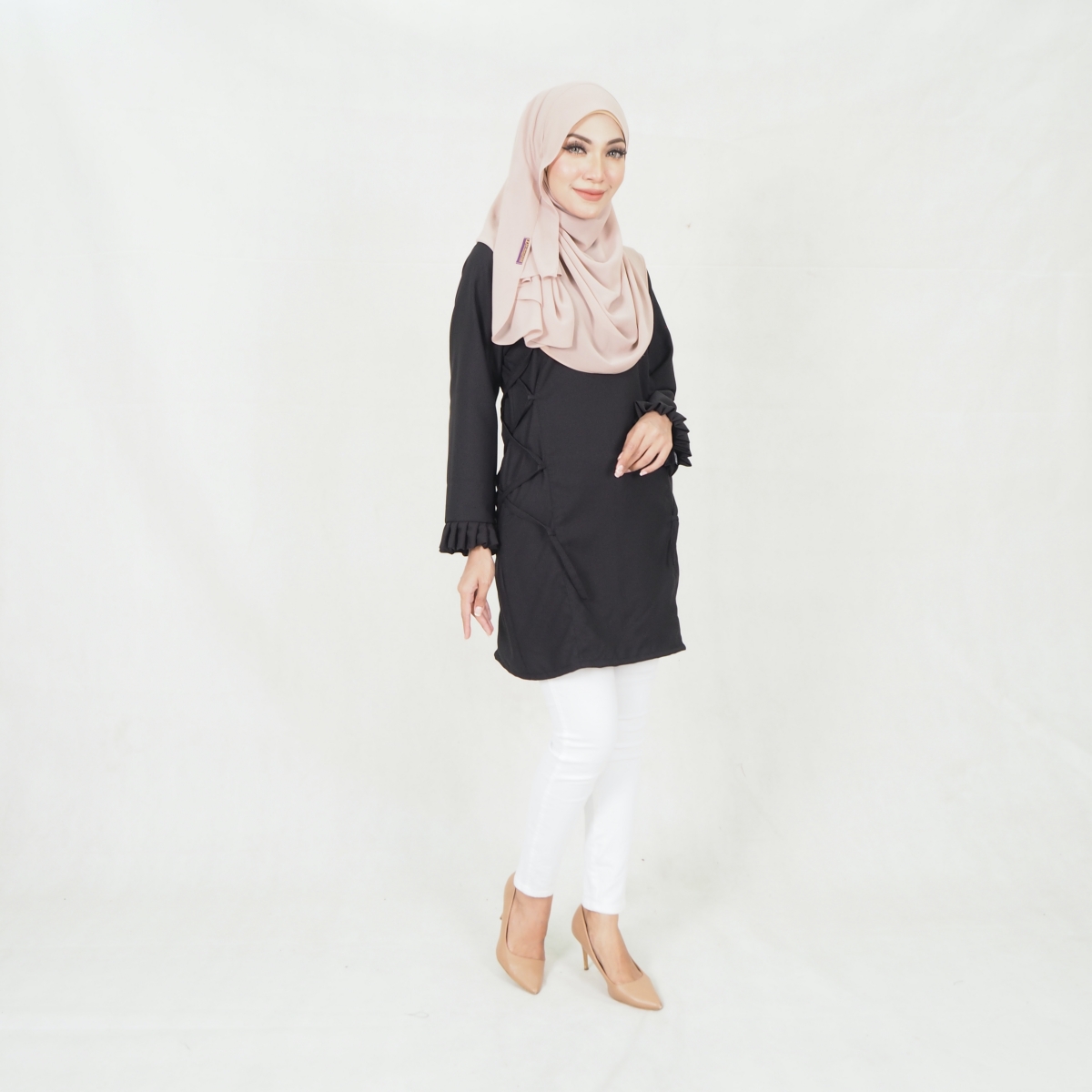 SW5297 WOMEN'S FASHION BLOUSE BLACK