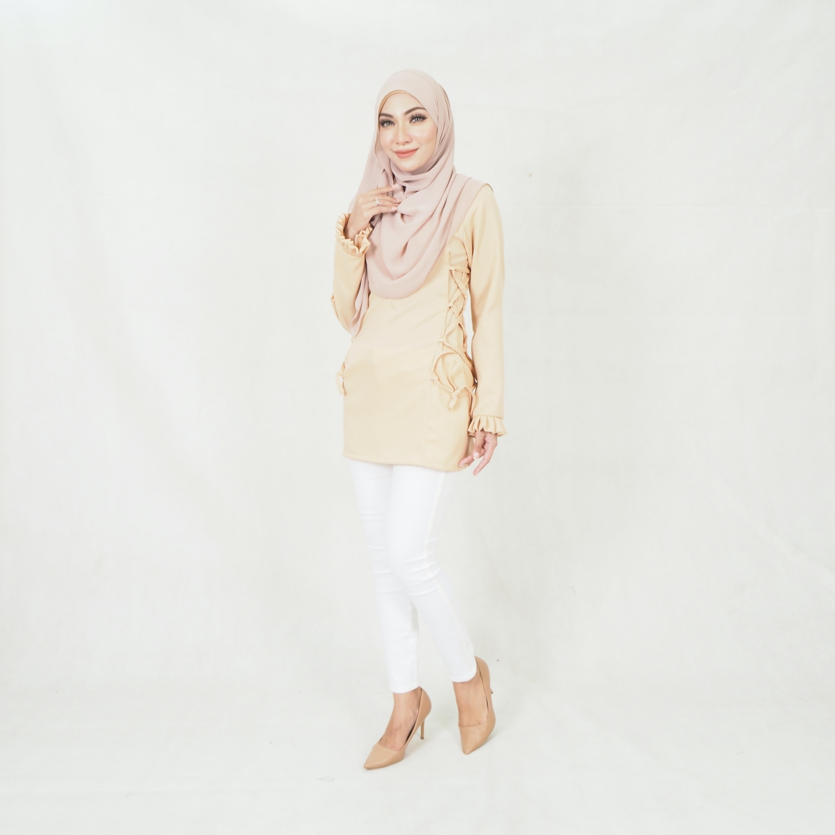 SW5297 WOMEN'S FASHION BLOUSE BROWN