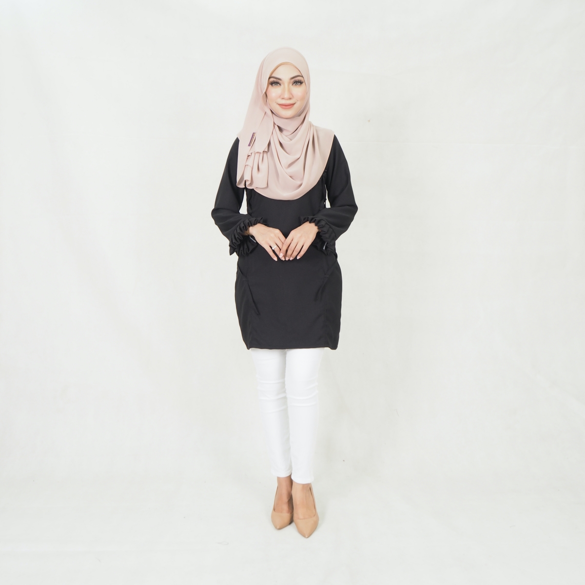 SW5297 WOMEN'S FASHION BLOUSE BLACK